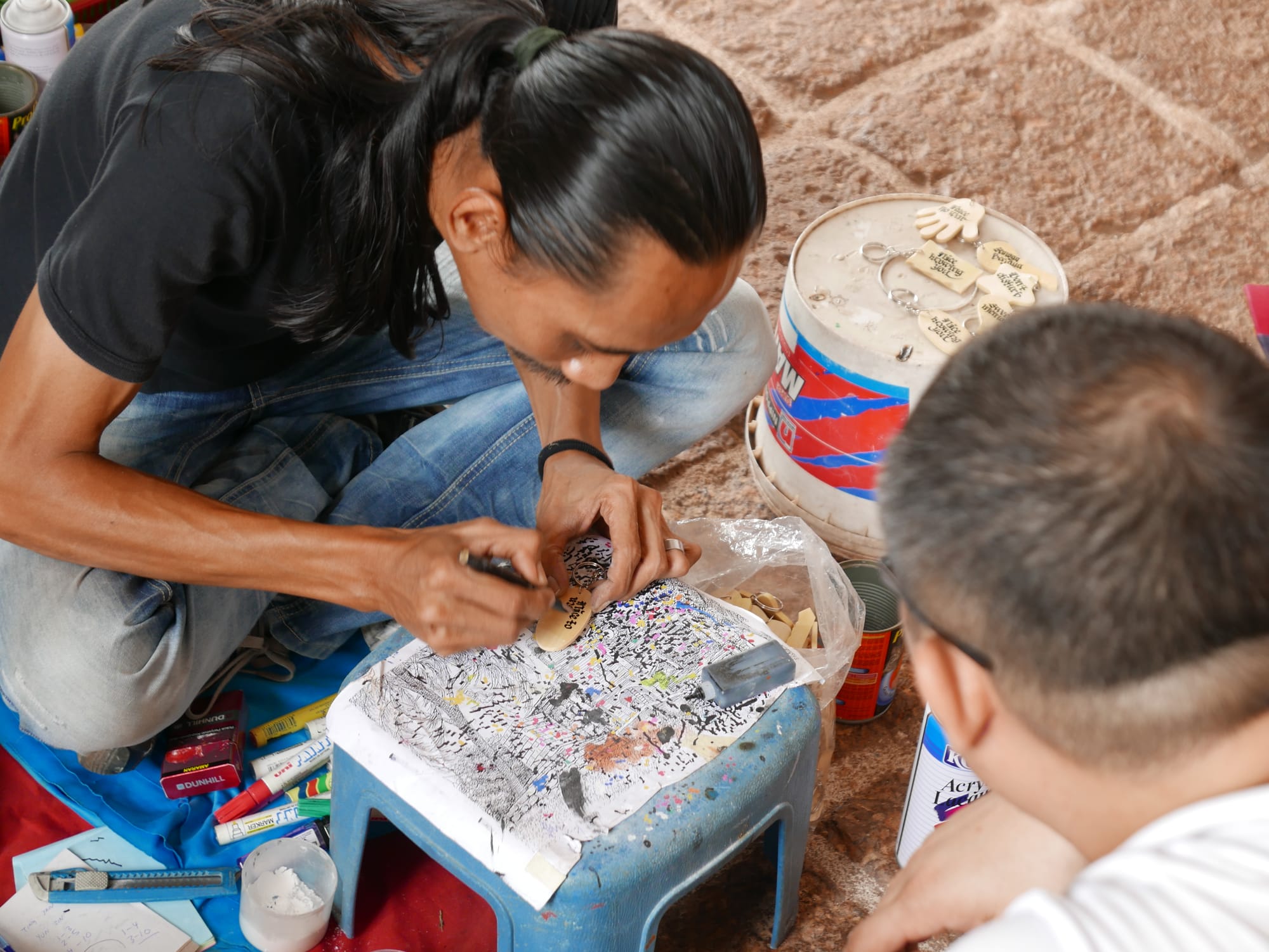 Photo by Author — making souvenirs — St Paul’s Church, Malacca, Malaysia