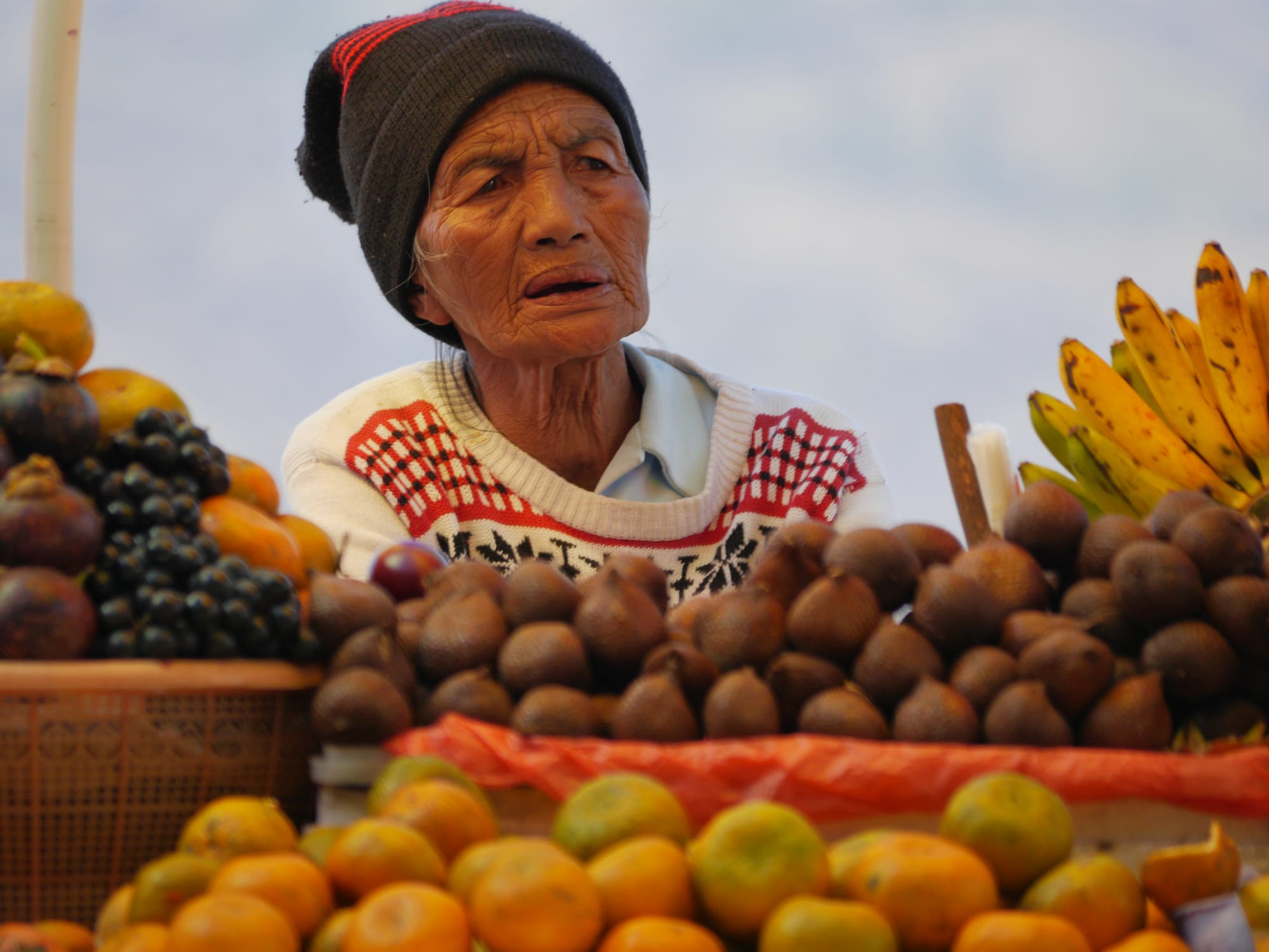 Photo by Author — local fruit seller — Batur Caldera and Batur Lake, Bali, Indonesia