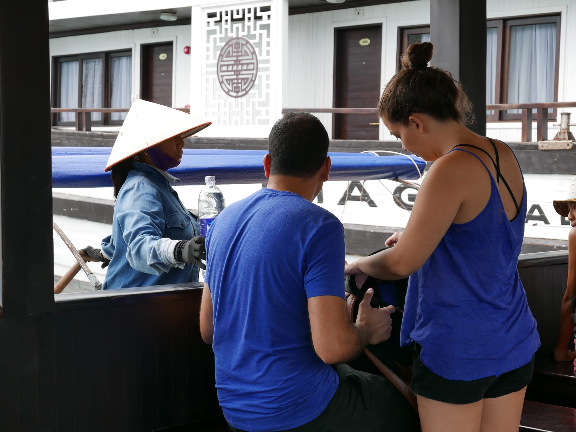 Photo by Author — a floating seller — Ha Long Bay, Vietnam