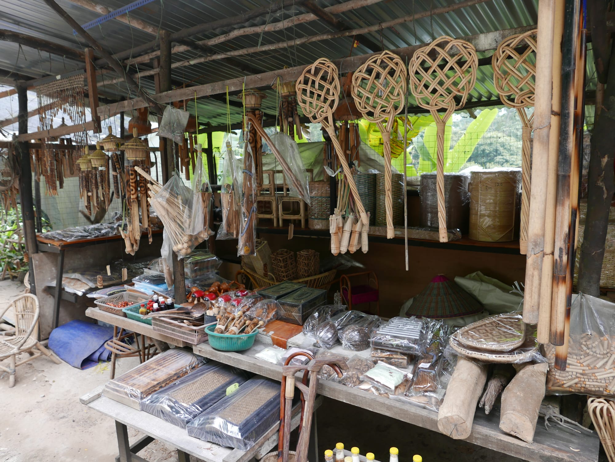 Photo by Author — local craft work on sale — driving up to the Cameron Highlands in Malaysia