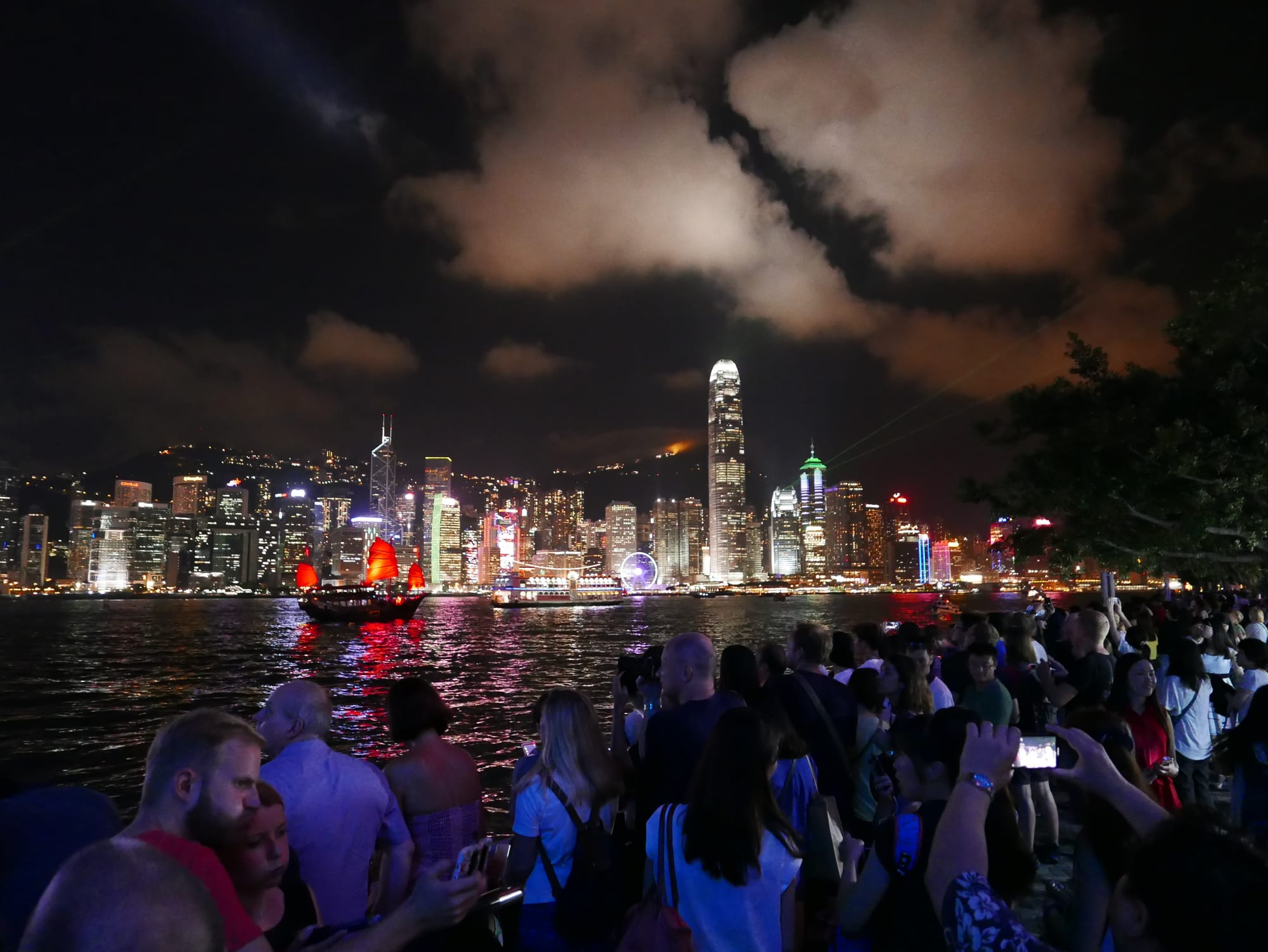 Photo by Author — Hong Kong Harbour at night