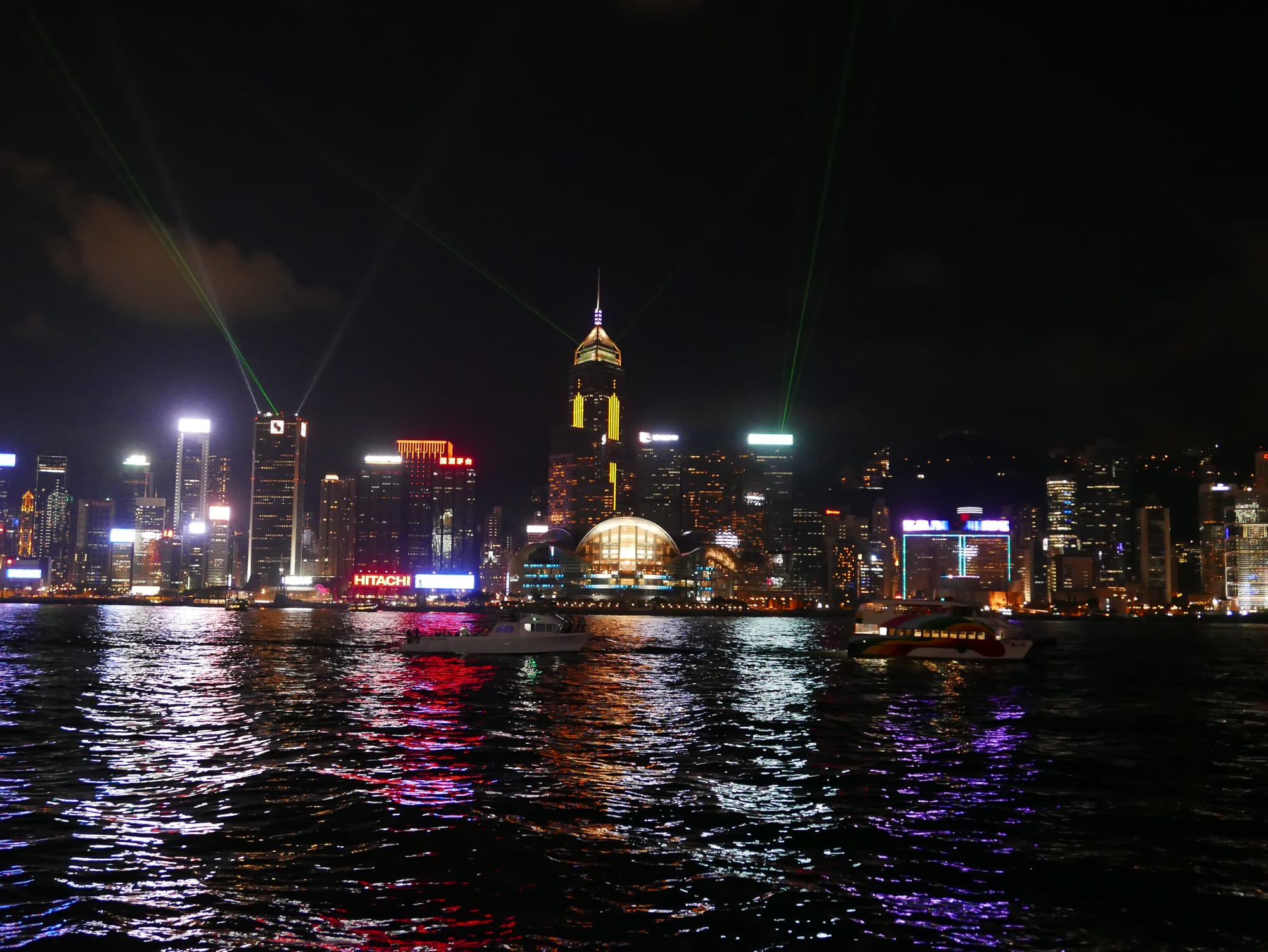 Photo by Author — Hong Kong Harbour at night