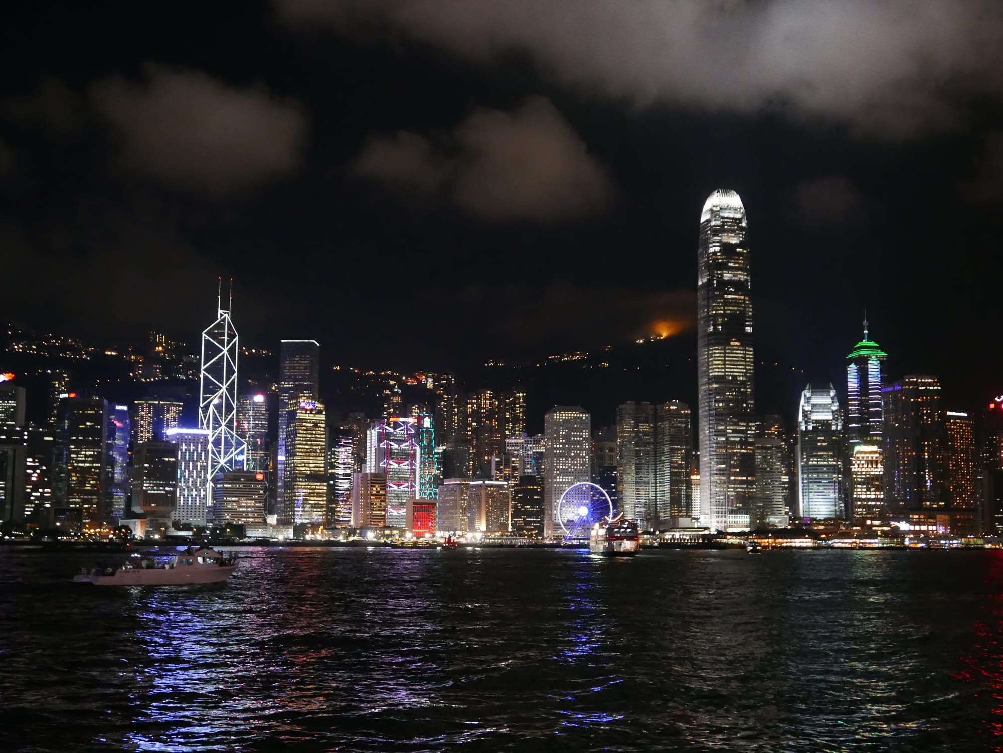 Photo by Author — Hong Kong Harbour at night