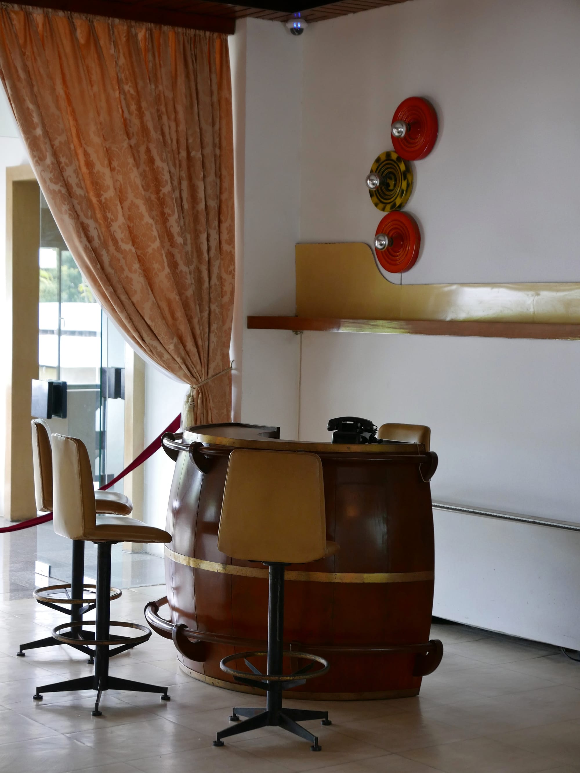 Photo by Author — the barrel bar in the games room — Dinh Thống Nhất (Independence Palace / Reunification Palace), Ho Chi Minh City (Saigon), Vietnam