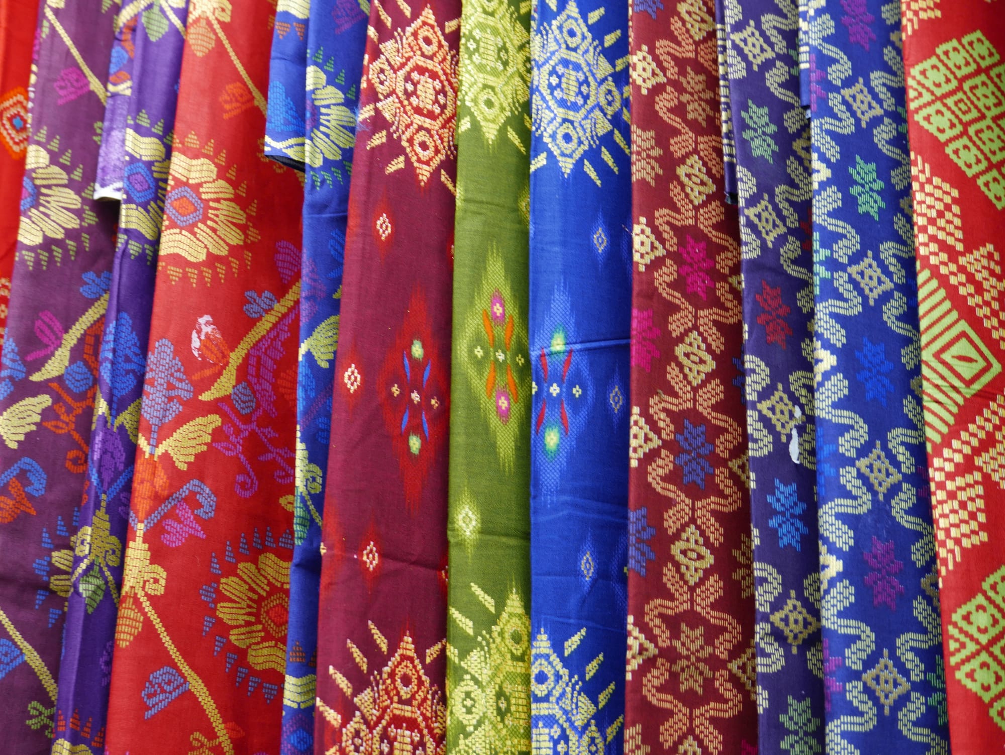 Photo by Author — colourful silks and cloth — India Street, Kuching, Sarawak, Malaysia