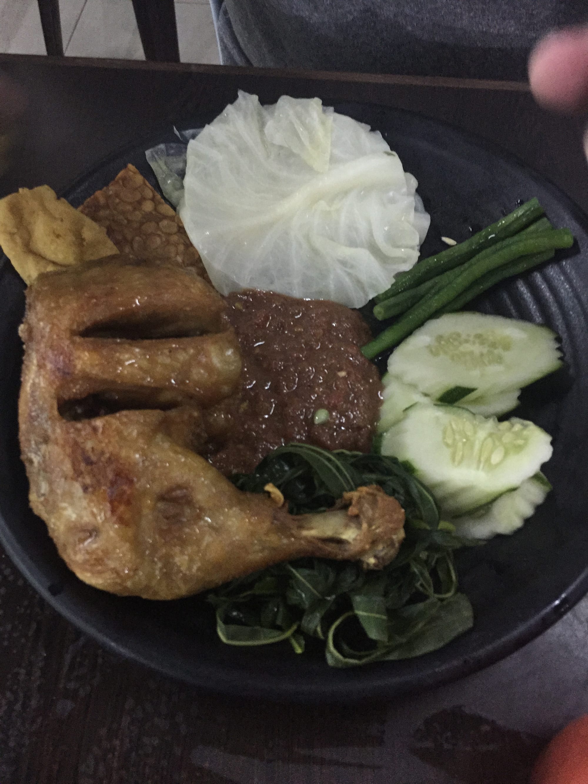 Photo by Author — Lalapan chicken — Muara Restaurant, Miri, Sarawak, Malaysia