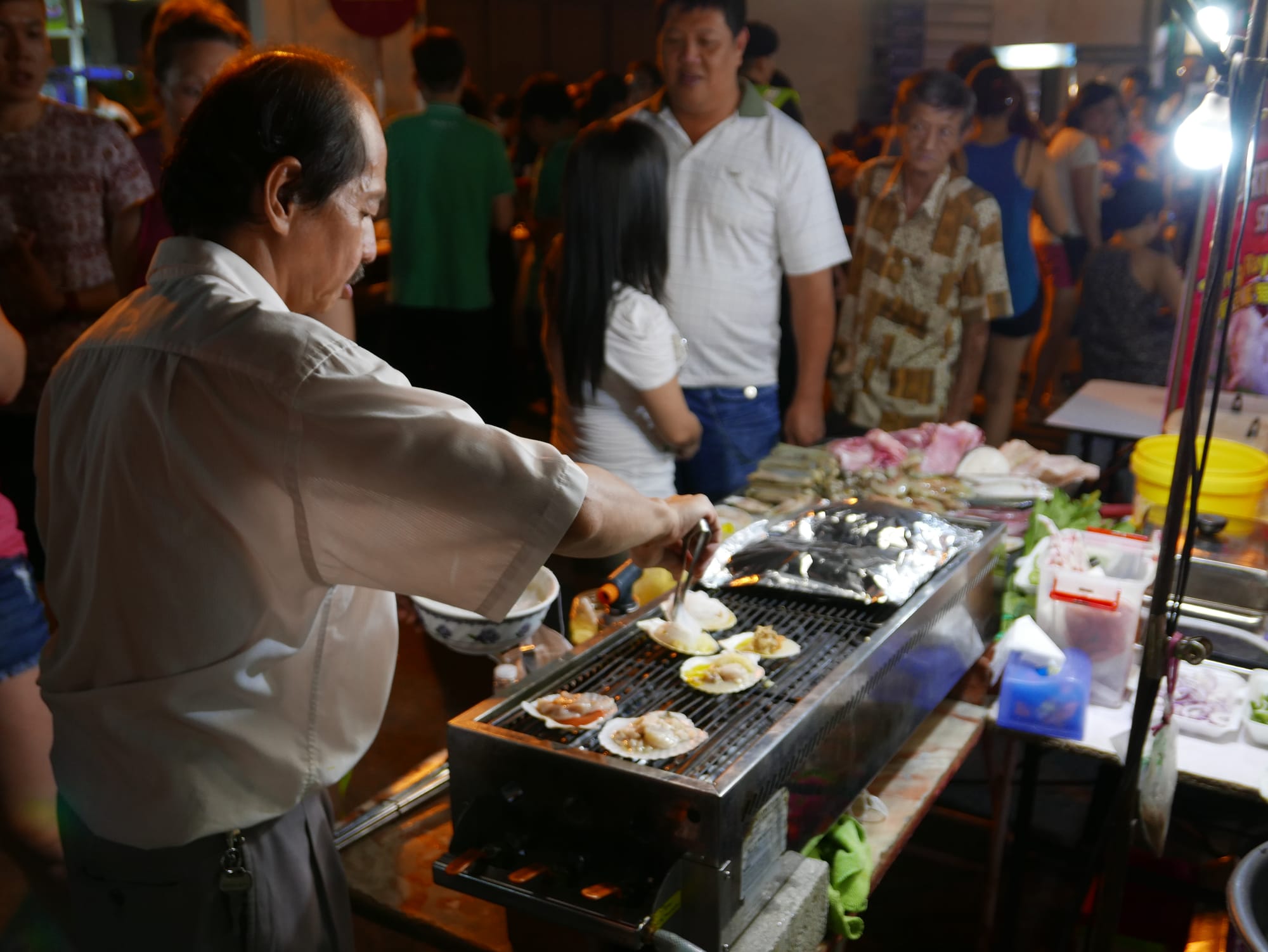 Photo by Author — fish stall — Night Market, Malacca, Malaysia