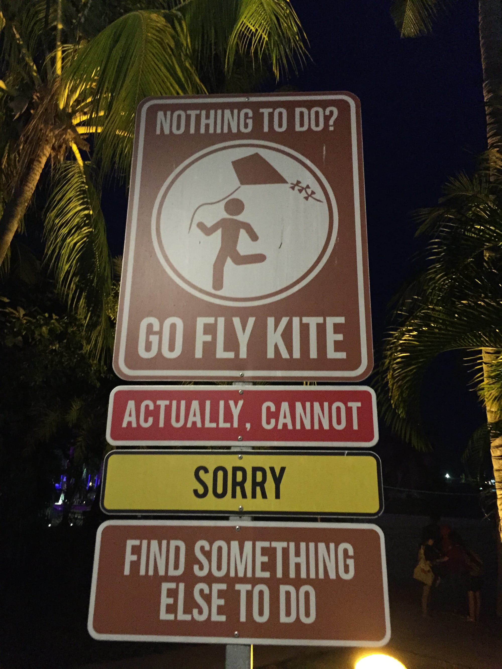 Photo by Author — another strange sign at Siloso Beach, Singapore