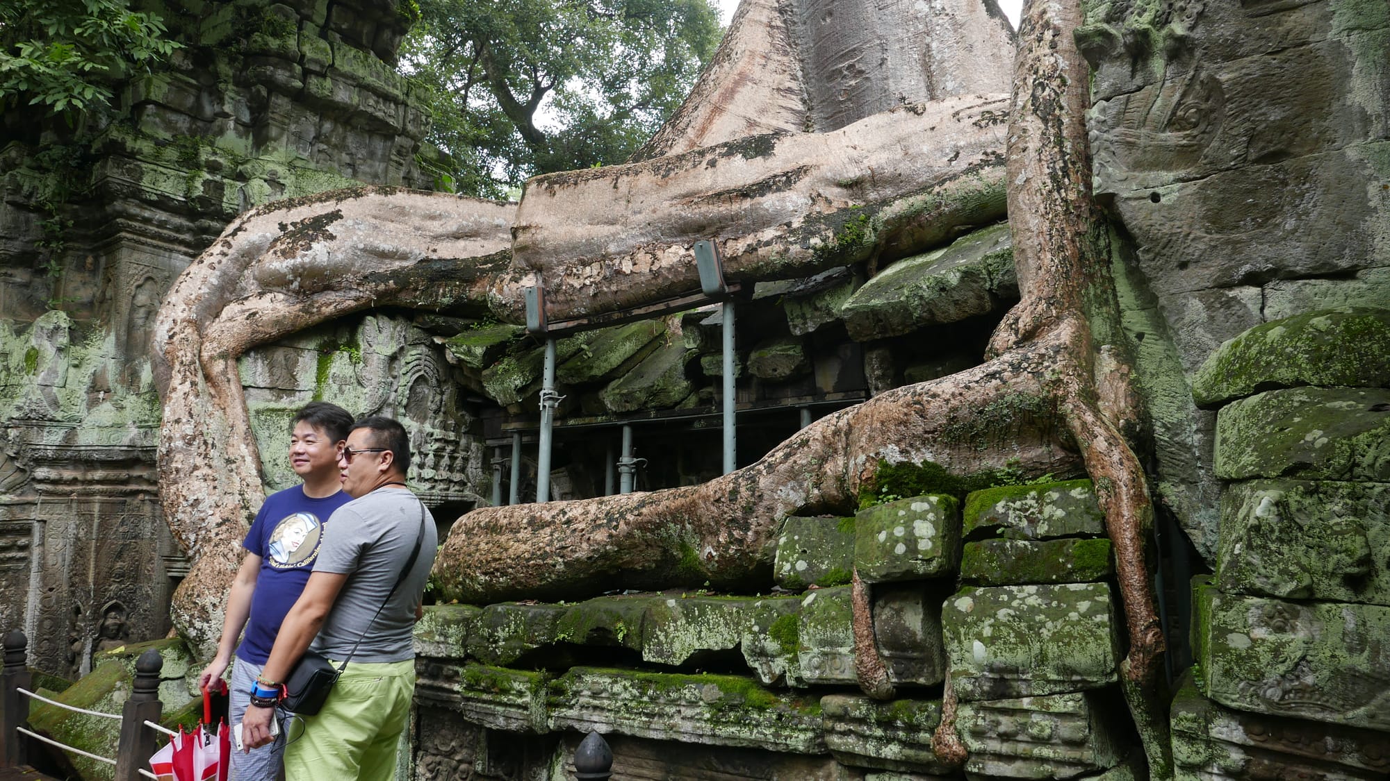 Photo by Author — metal supports — Ta Prohm (ប្រាសាទតាព្រហ្ម), Angkor Archaeological Park, Angkor, Cambodia