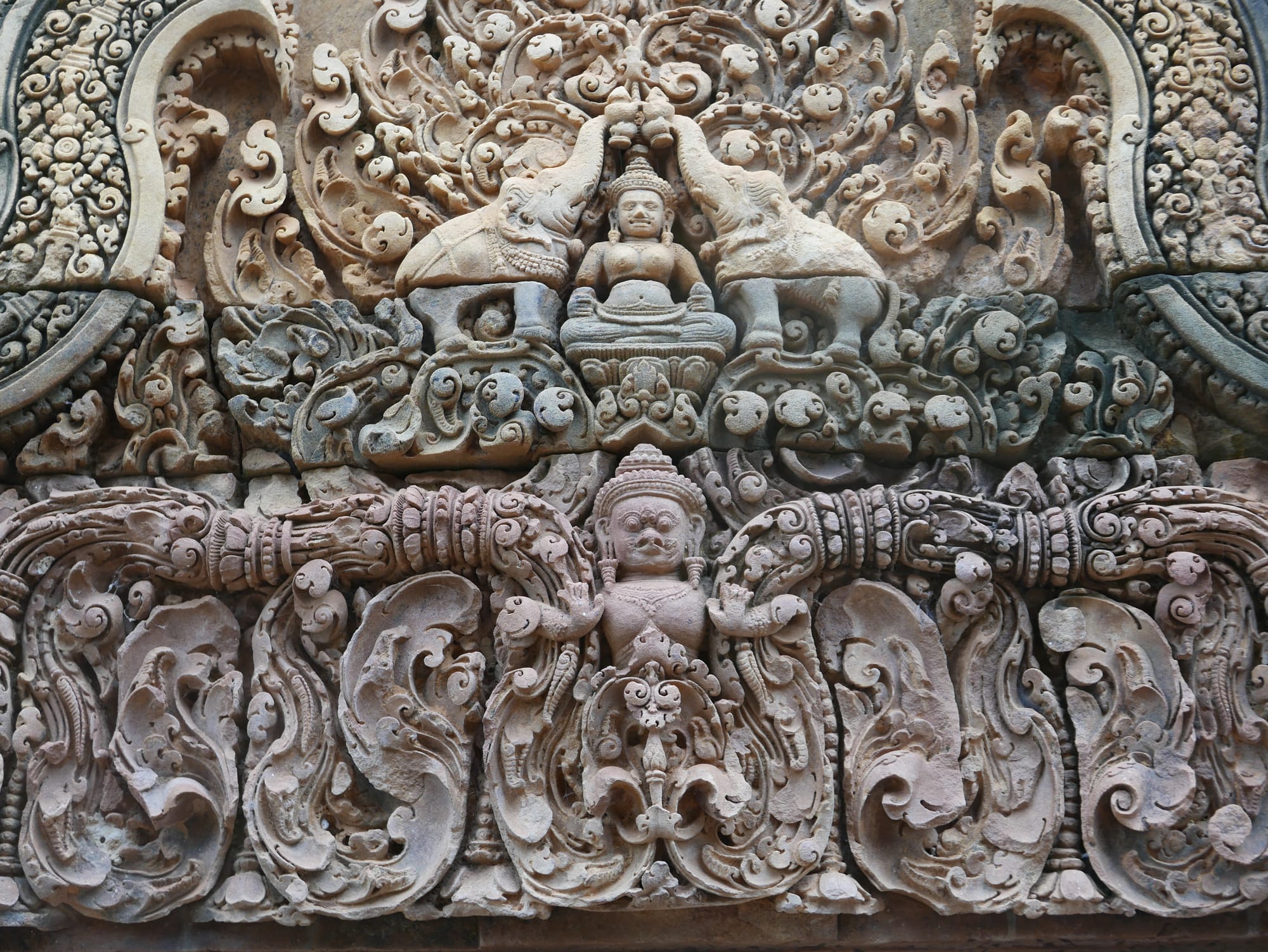 Photo by Author — stunning carvings — Banteay Srei Temple (ប្រាសាទបន្ទាយស្រី), Angkor Archaeological Park, Angkor, Cambodia
