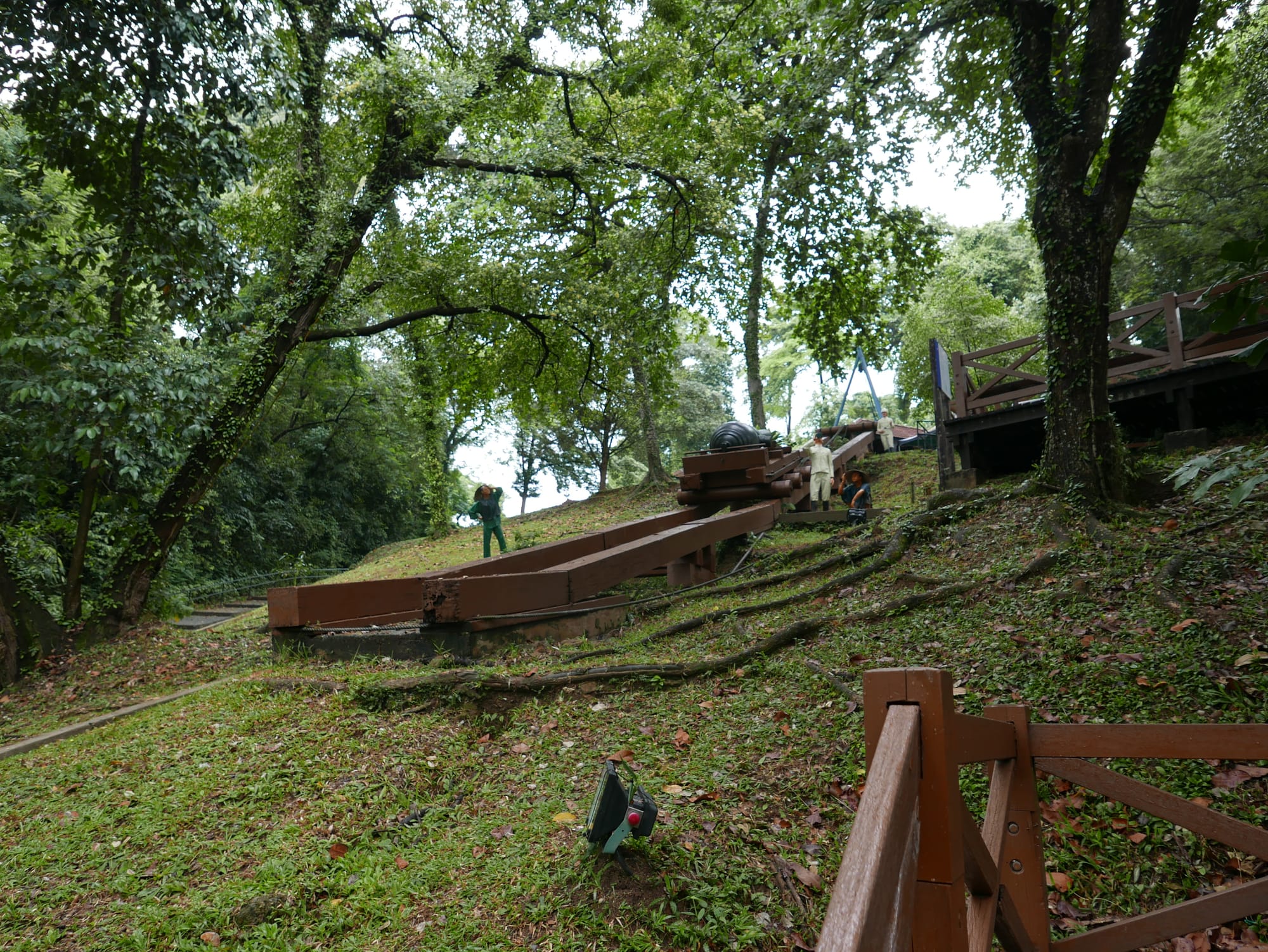 Photo by Author — moving the guns up the slope — Fort Siloso, Singapore