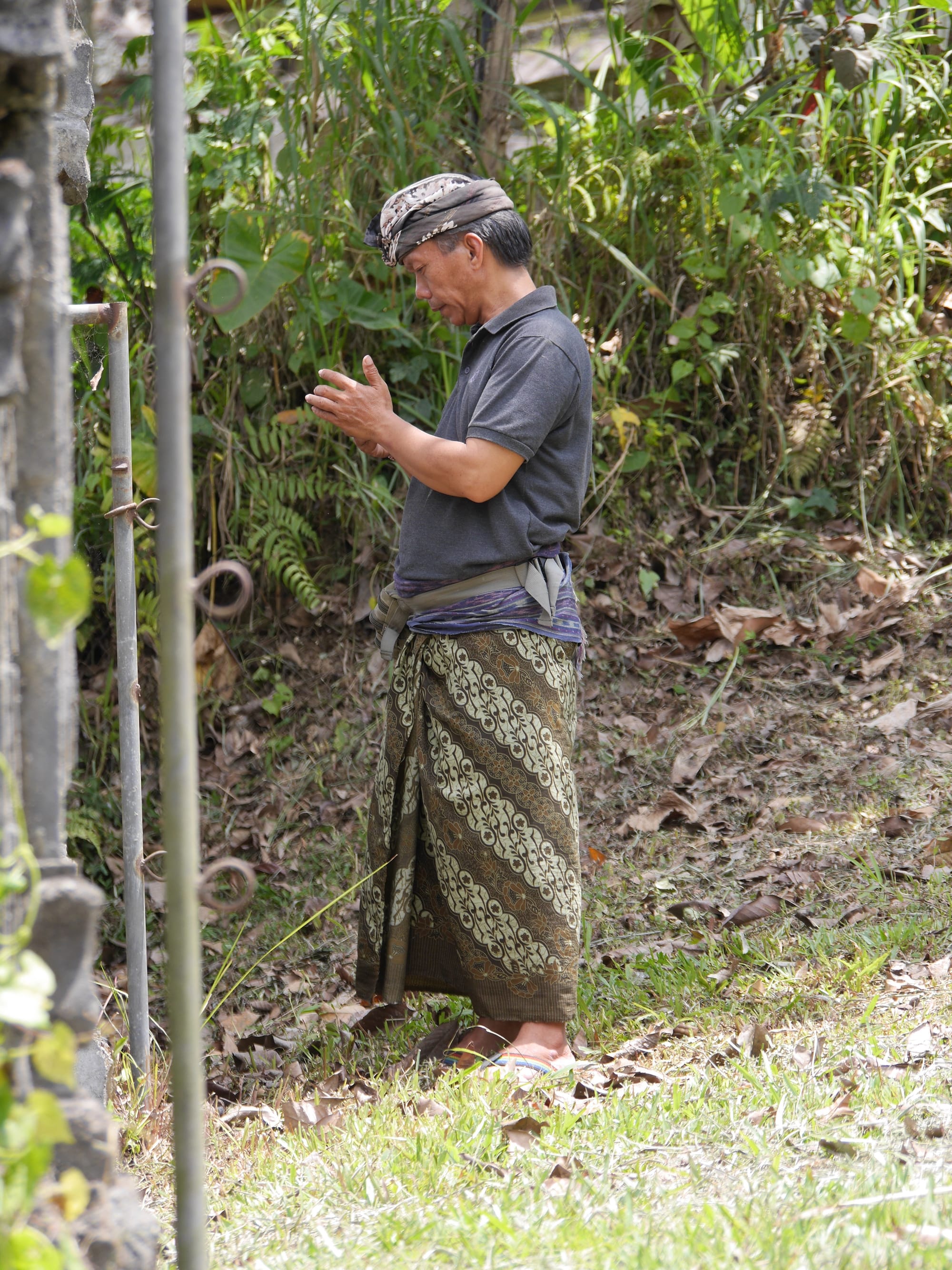 Photo by Author — coordinated hat and sarong — people of Bali, Indonesia