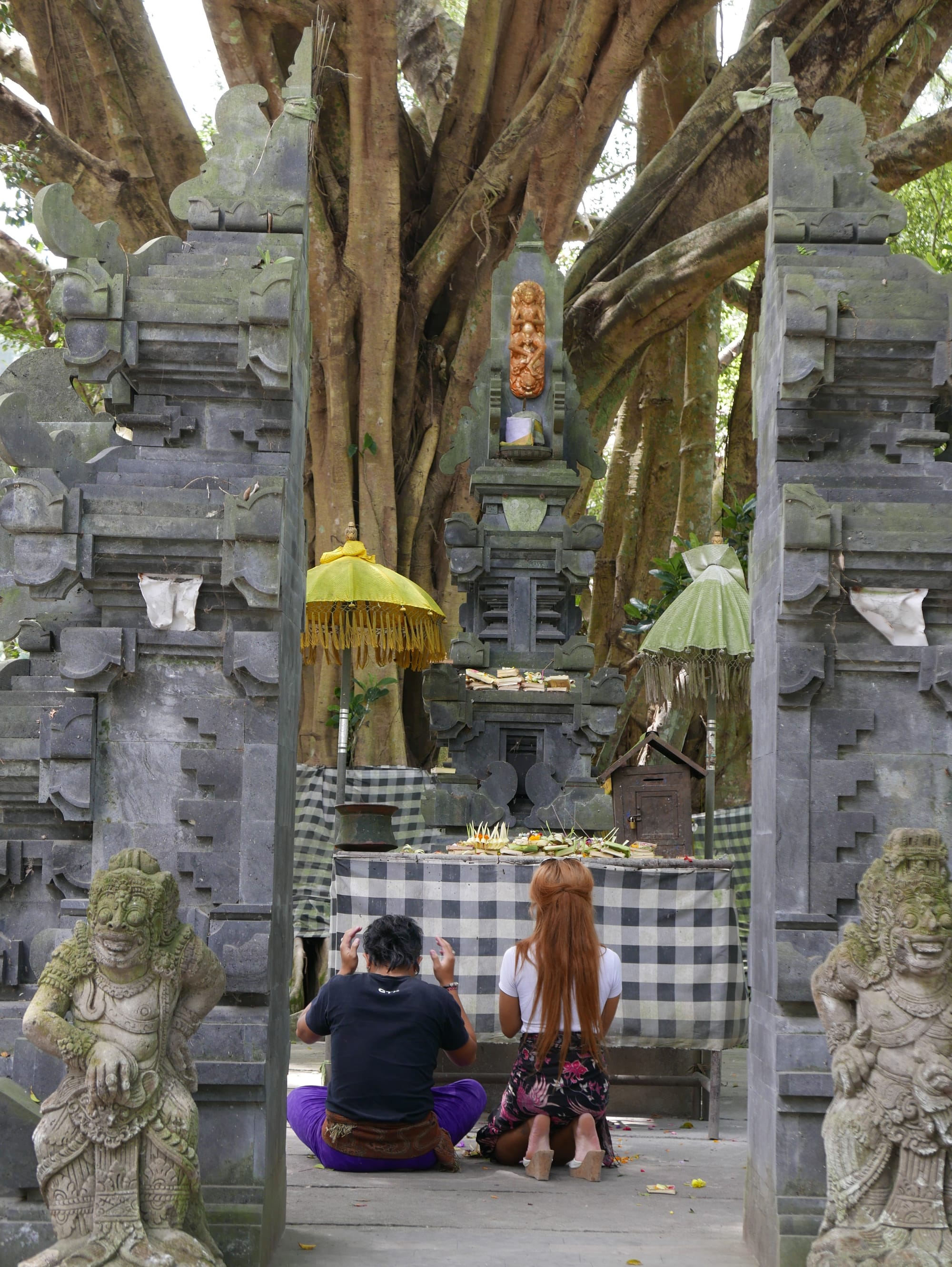 Photo by Author — a shrine at the entrance to Pura Tirta Empul (Tirta Empul Temple), Bali, Indonesia