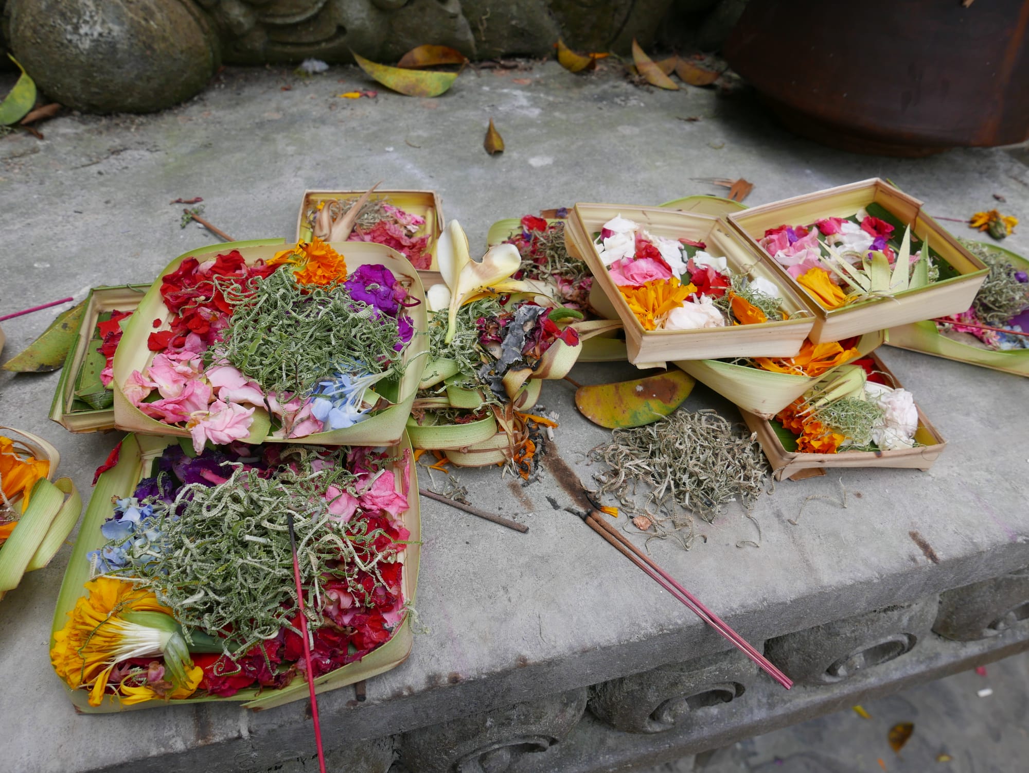 Photo by Author — offerings — Pura Tirta Empul (Tirta Empul Temple), Bali, Indonesia