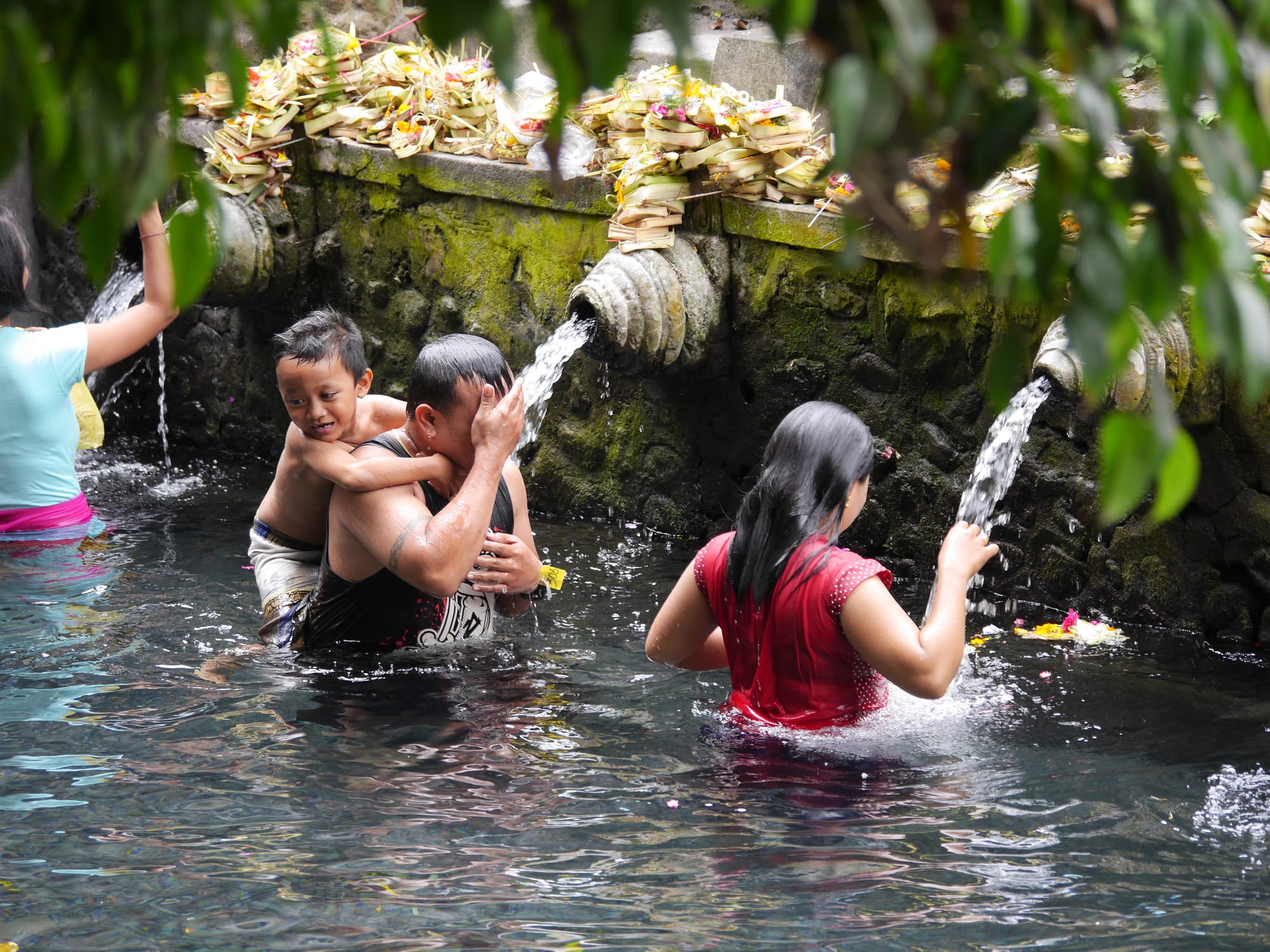 Photo by Author — bathing pools at the Pura Tirta Empul (Tirta Empul Temple), Bali, Indonesia