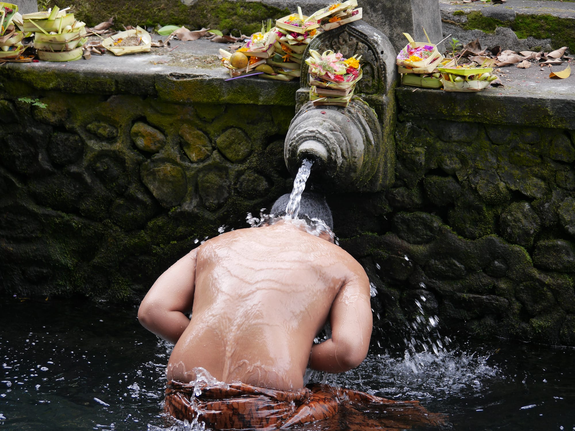 Photo by Author — bathing pools at the Pura Tirta Empul (Tirta Empul Temple), Bali, Indonesia