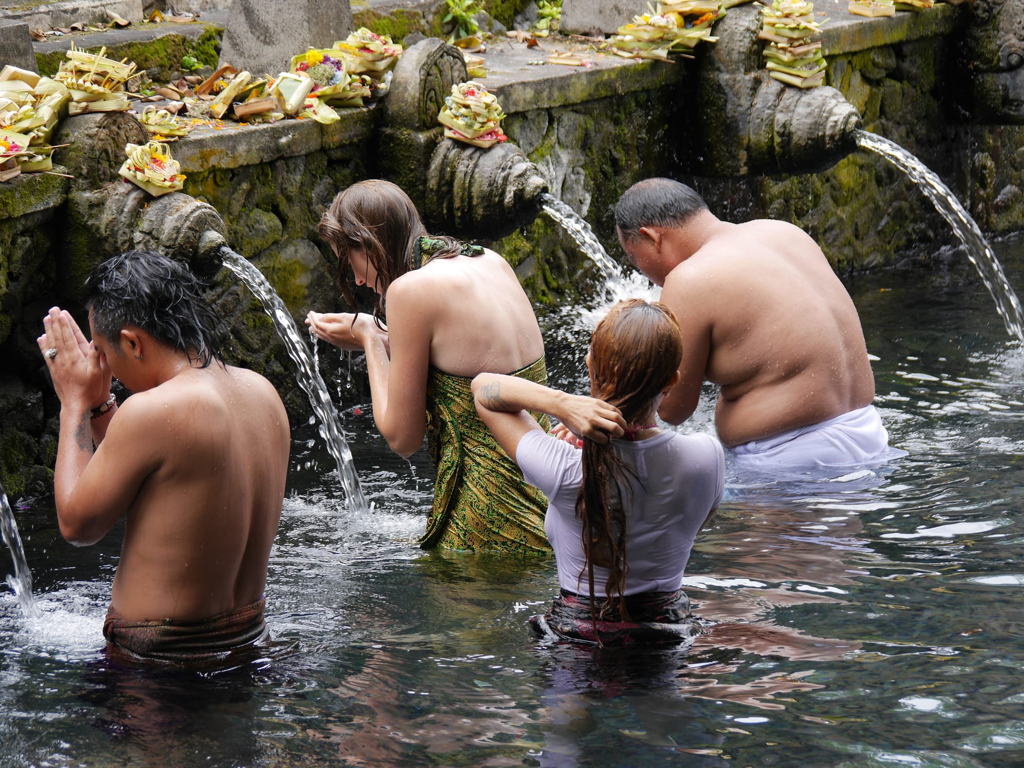 Photo by Author — bathing pools at the Pura Tirta Empul (Tirta Empul Temple), Bali, Indonesia