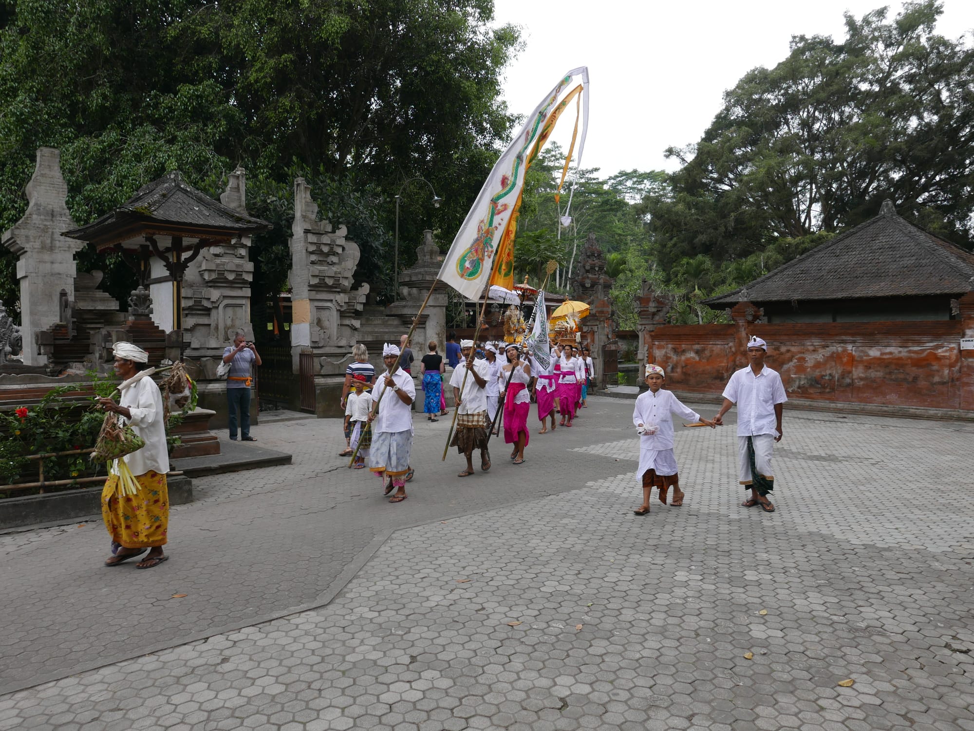 Photo by Author — religious parade — Pura Tirta Empul (Tirta Empul Temple), Bali, Indonesia