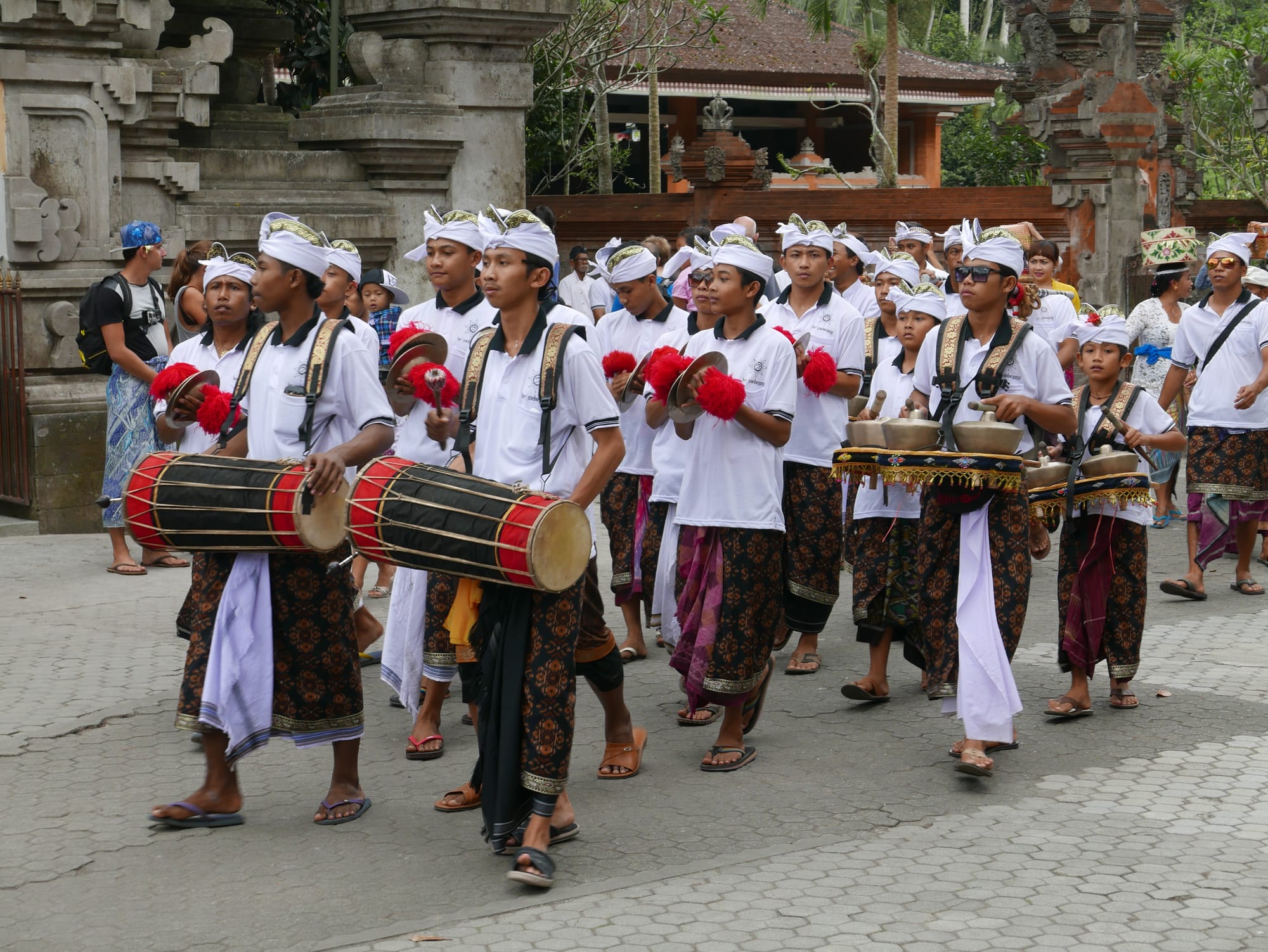 Photo by Author — religious parade — Pura Tirta Empul (Tirta Empul Temple), Bali, Indonesia