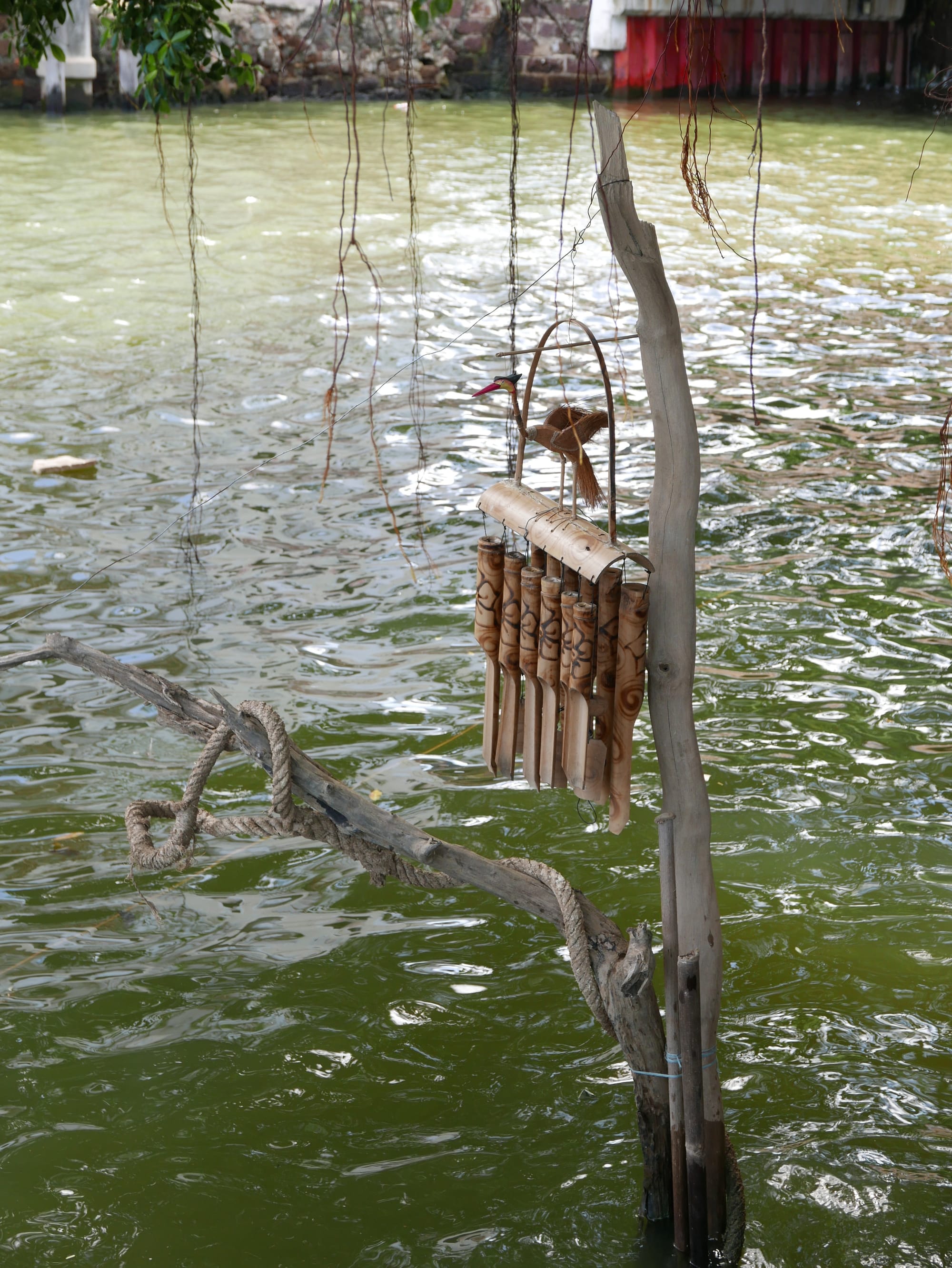 Photo by Author — chimes and the rope — Riverside, Malacca