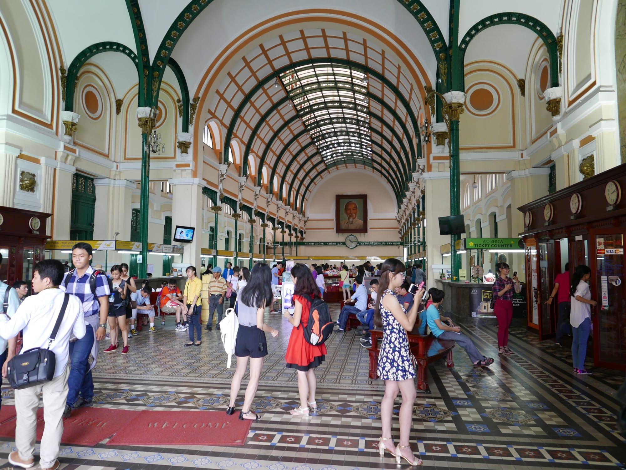 Photo by Author — inside the Bưu Điện Sài Gòn (Saigon Central Post Office), Ho Chi Minh City, Vietnam 