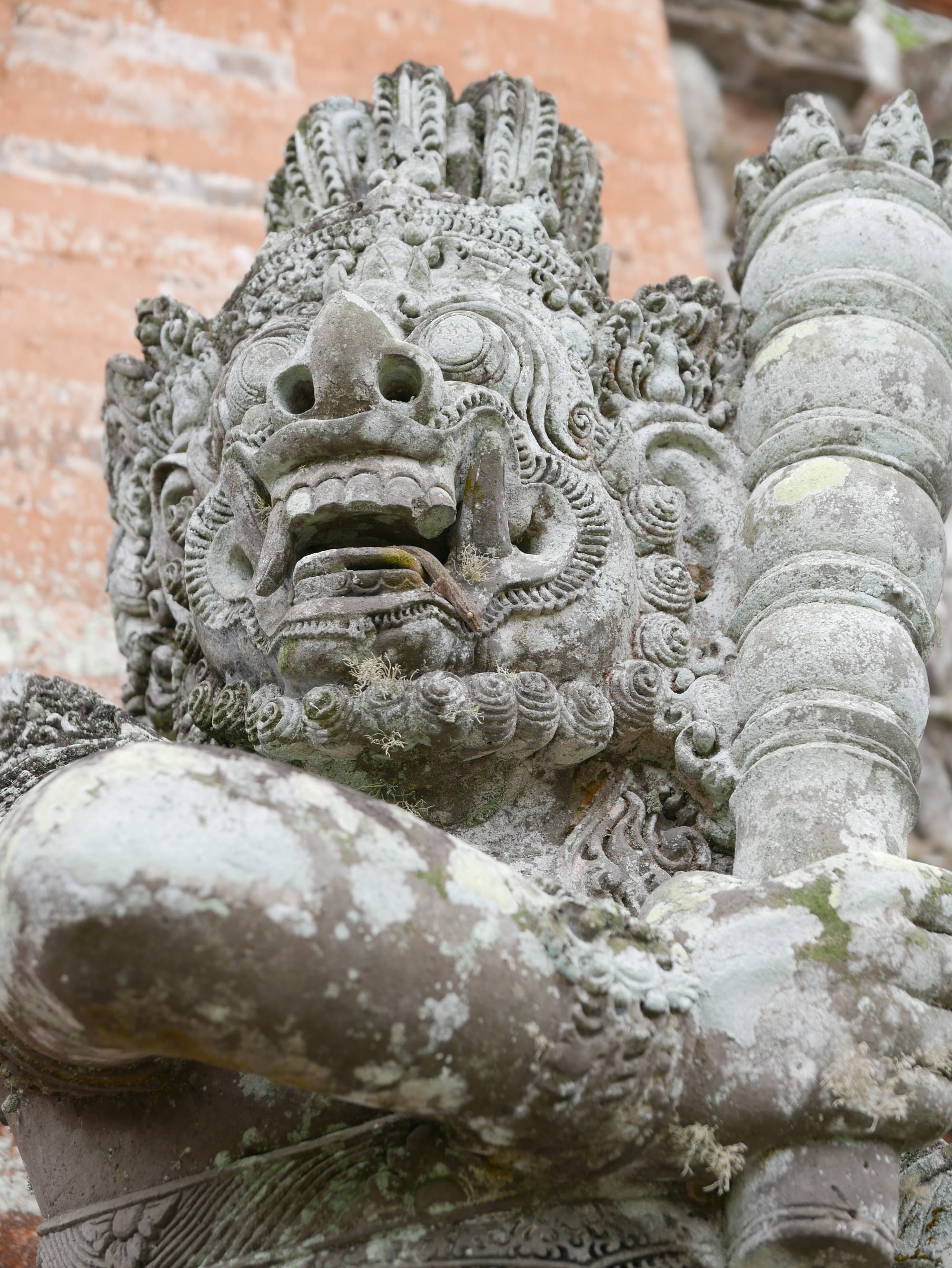Photo by Author — sculpture at the Pura Taman Ayun, Bali, Indonesia — a Royal Water Temple