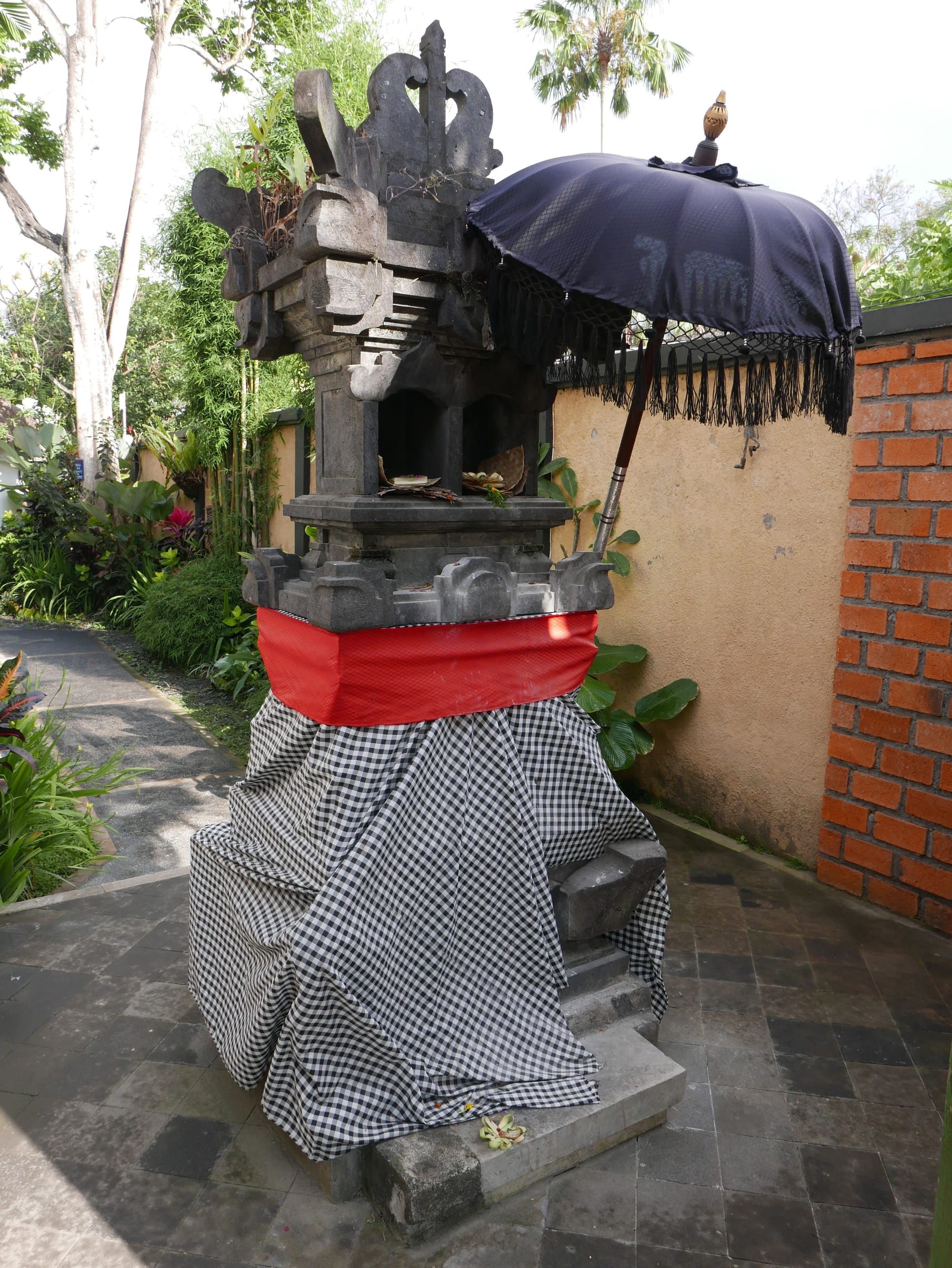 Photo by Author — a shrine at the Gajah Biru Bungalows, Ubud, Bali, Indonesia