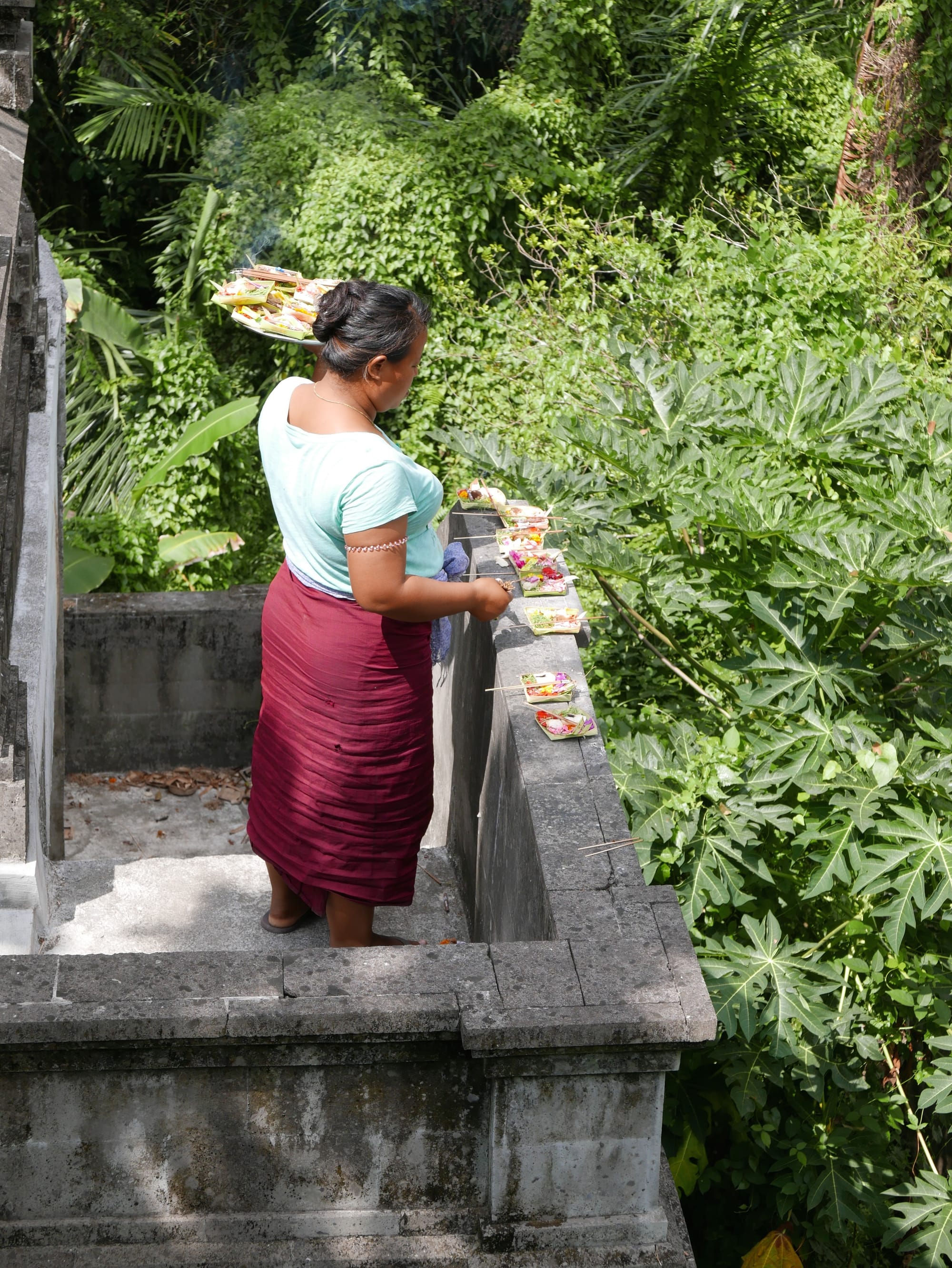 Photo by Author — offerings at the shrine — Shrines in Bali, Indonesia