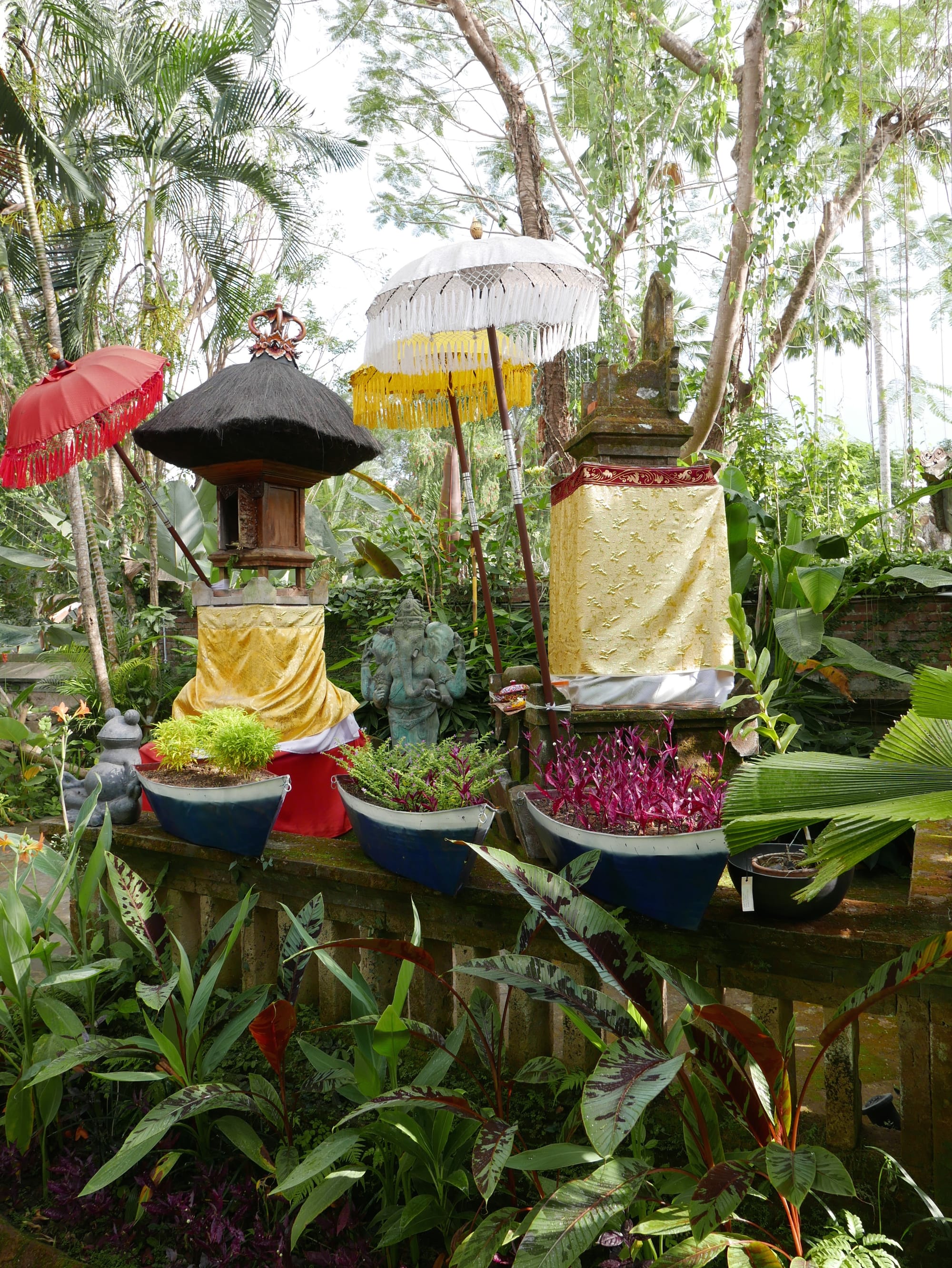 Photo by Author — another set of shrines at my hotel — Shrines in Bali, Indonesia