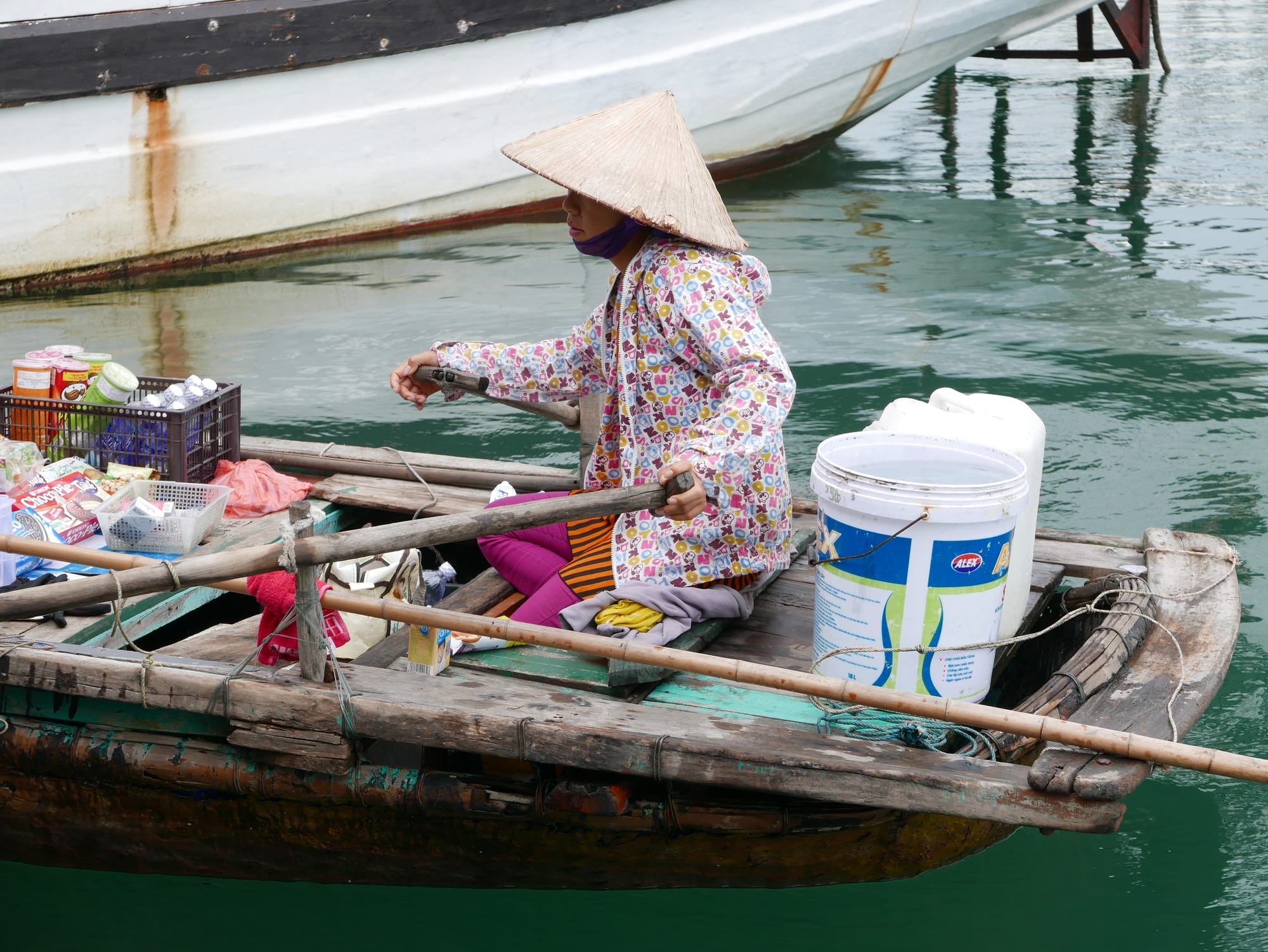 Photo by Author — a floating seller — Ha Long Bay, Vietnam