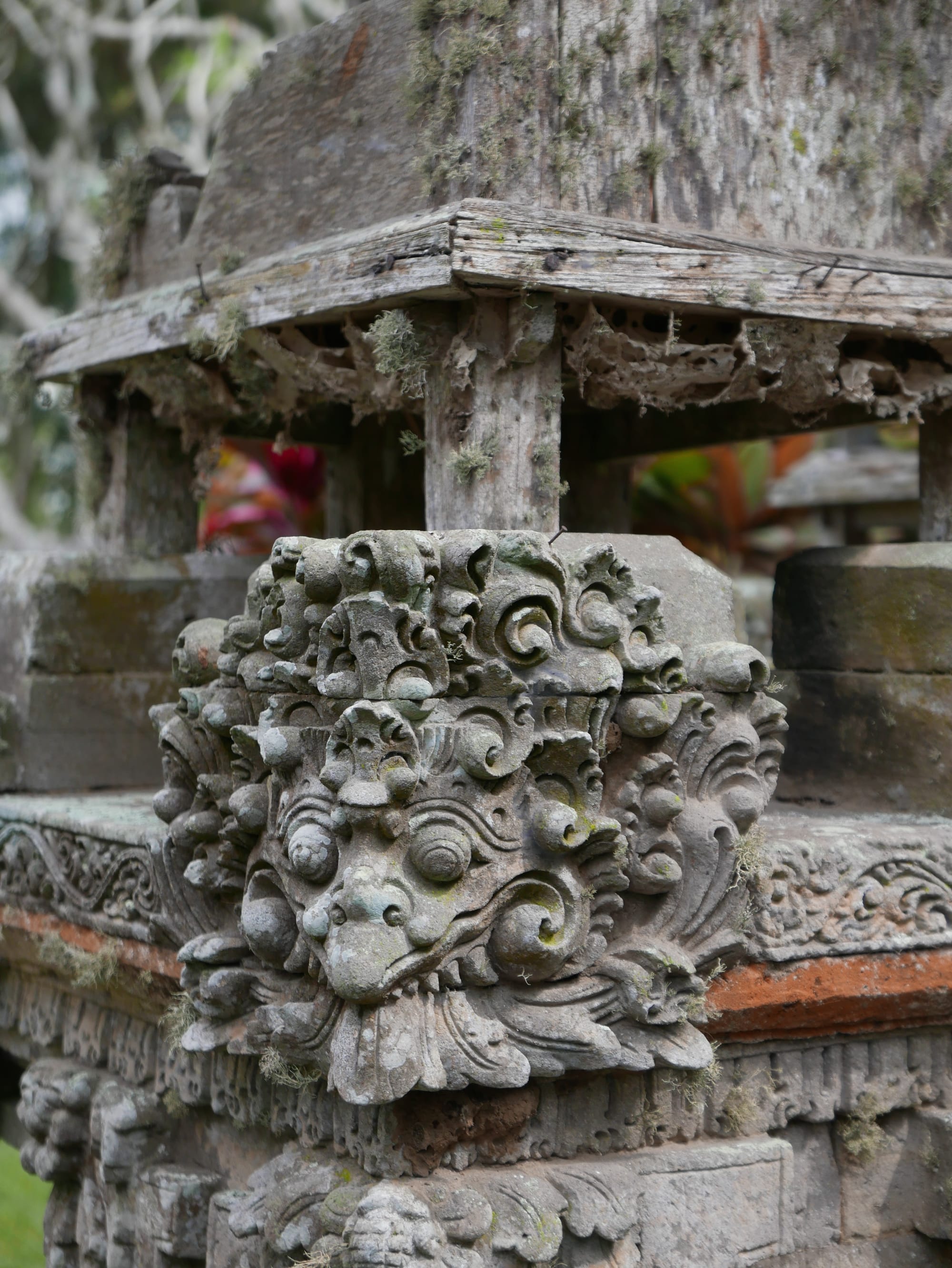 Photo by Author — the stonework at the Pura Taman Ayun, Bali, Indonesia — a Royal Water Temple