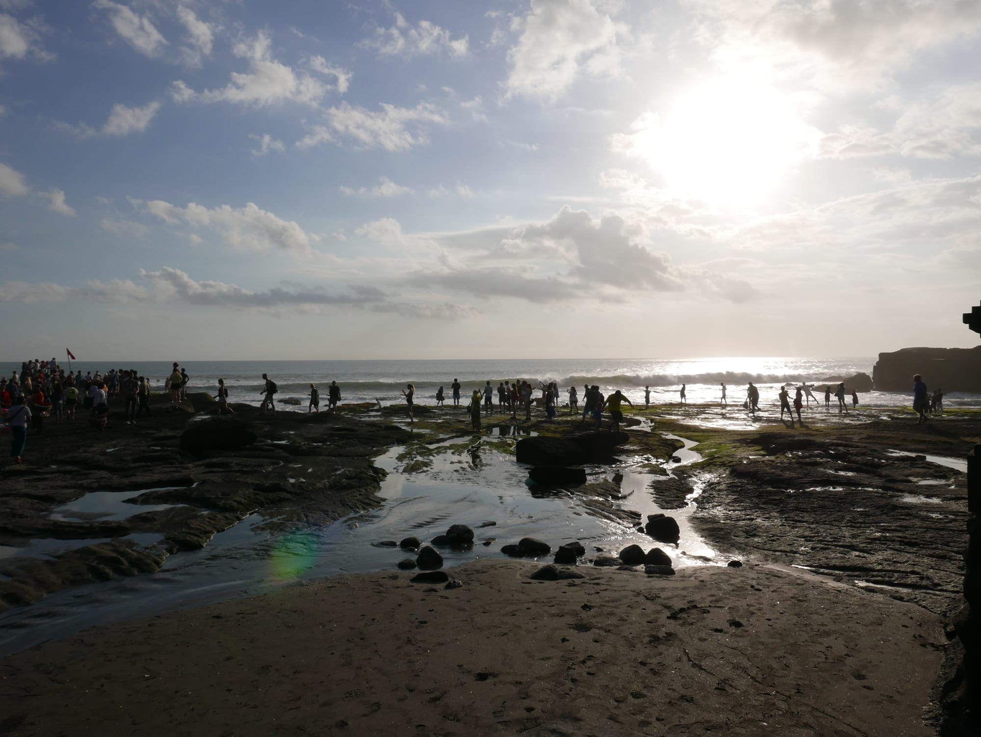 Photo by Author — tourists on the beach at Tanah Lot, Bali, Indonesia