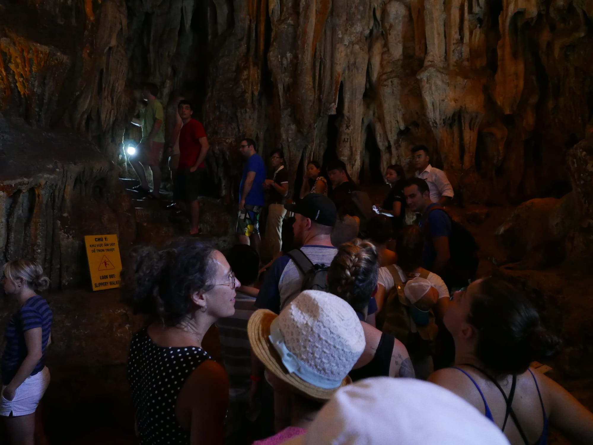 Photo by Author — queuing to get to the main part of the cave — The Surprise Cave, Ha Long Bay, Vietnam