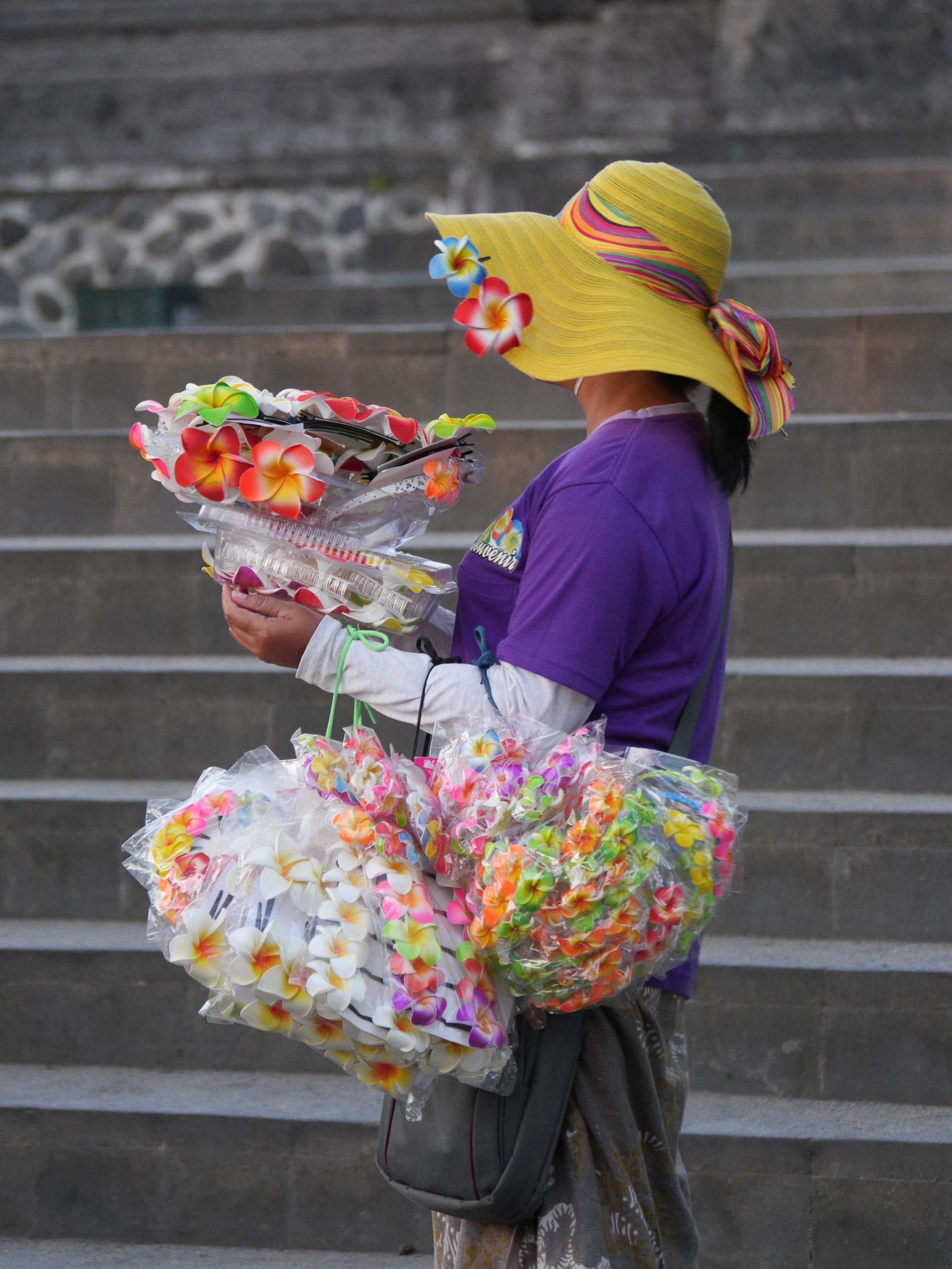 Photo by Author — a beach seller — Tanah Lot, Bali, Indonesia