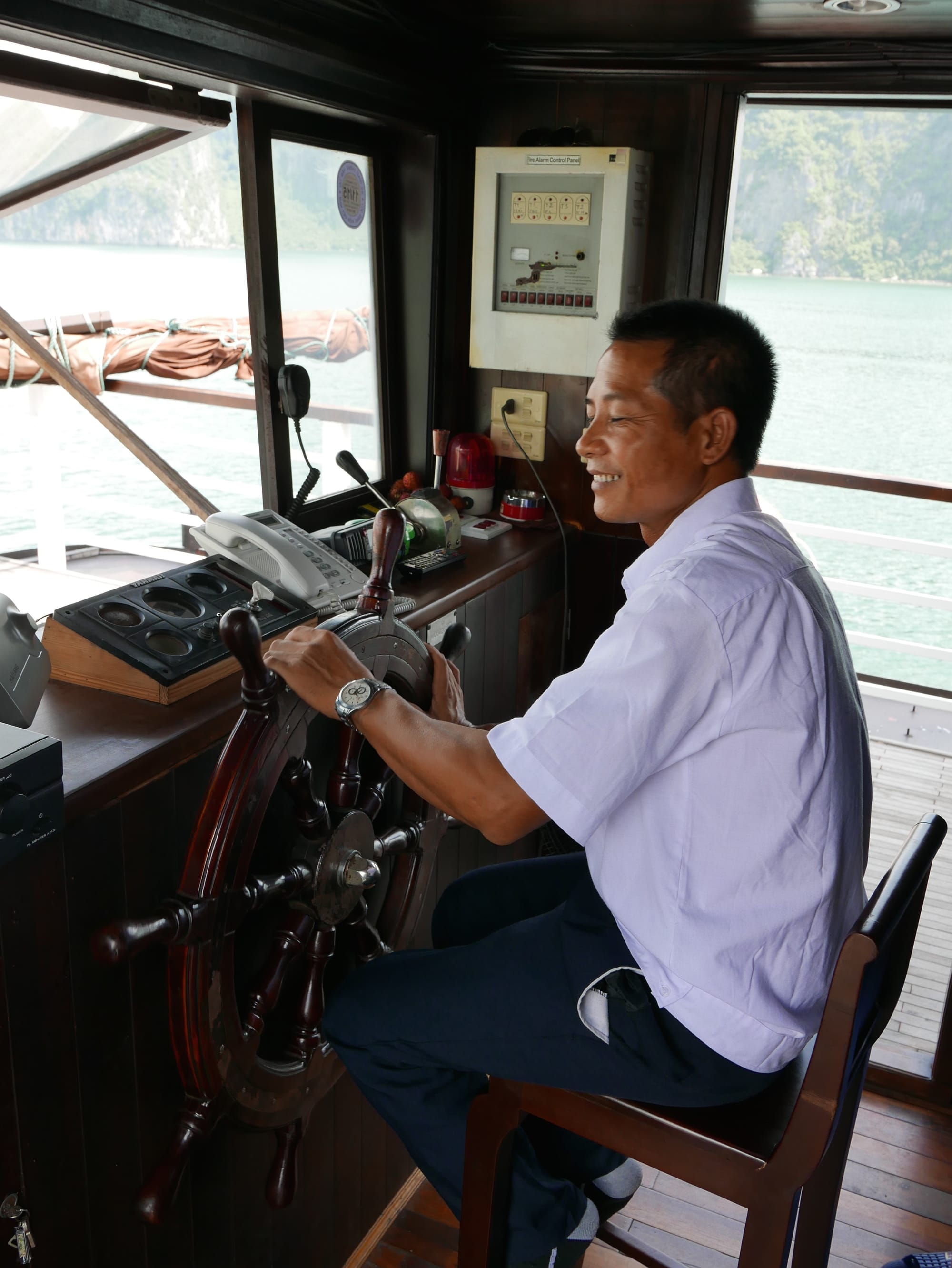 Photo by Author — our ‘driver’ — Glory Cruise, Ha Long Bay, Vietnam