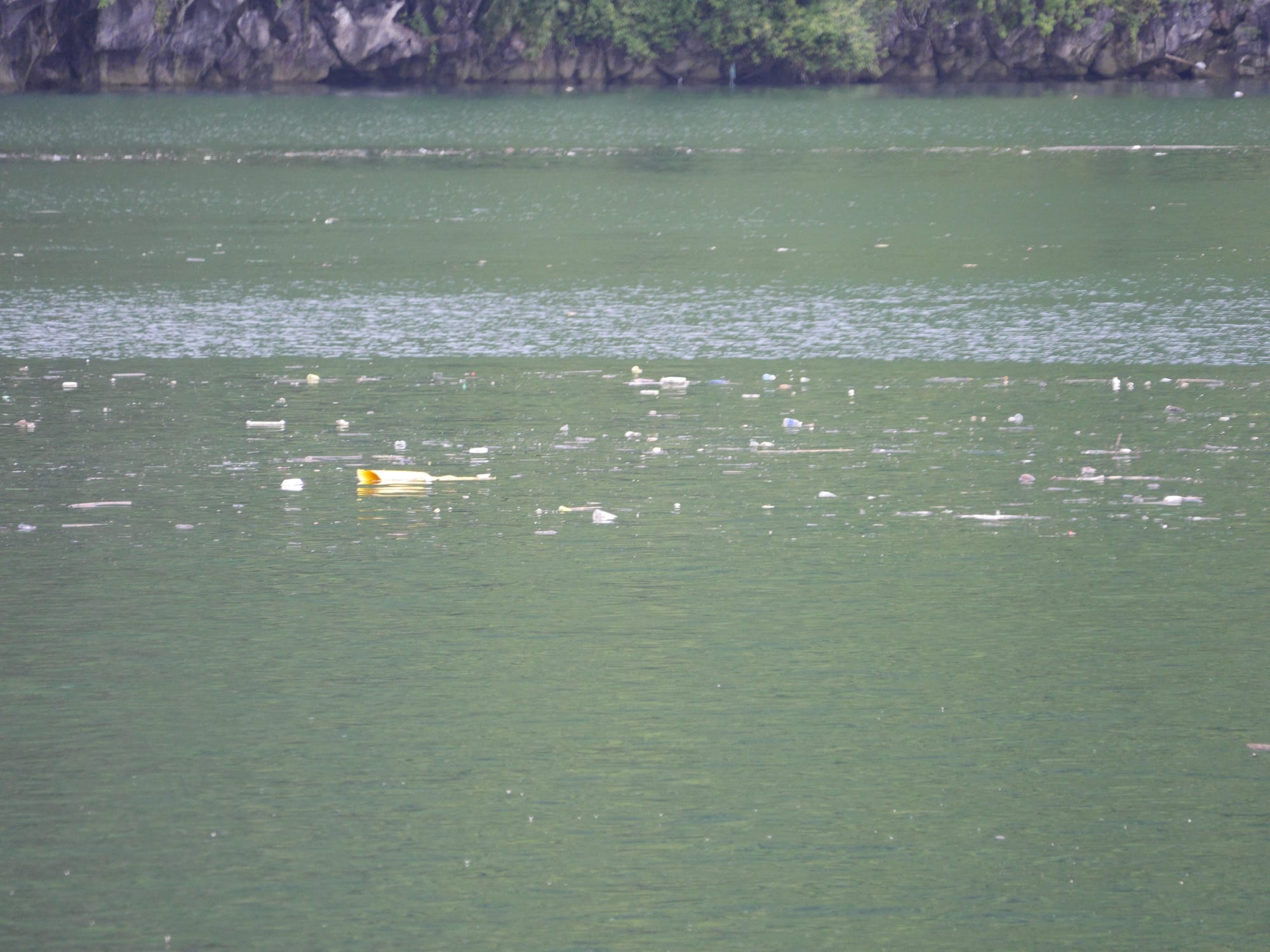 Photo by Author — plastic pollution — Ha Long Bay, Vietnam