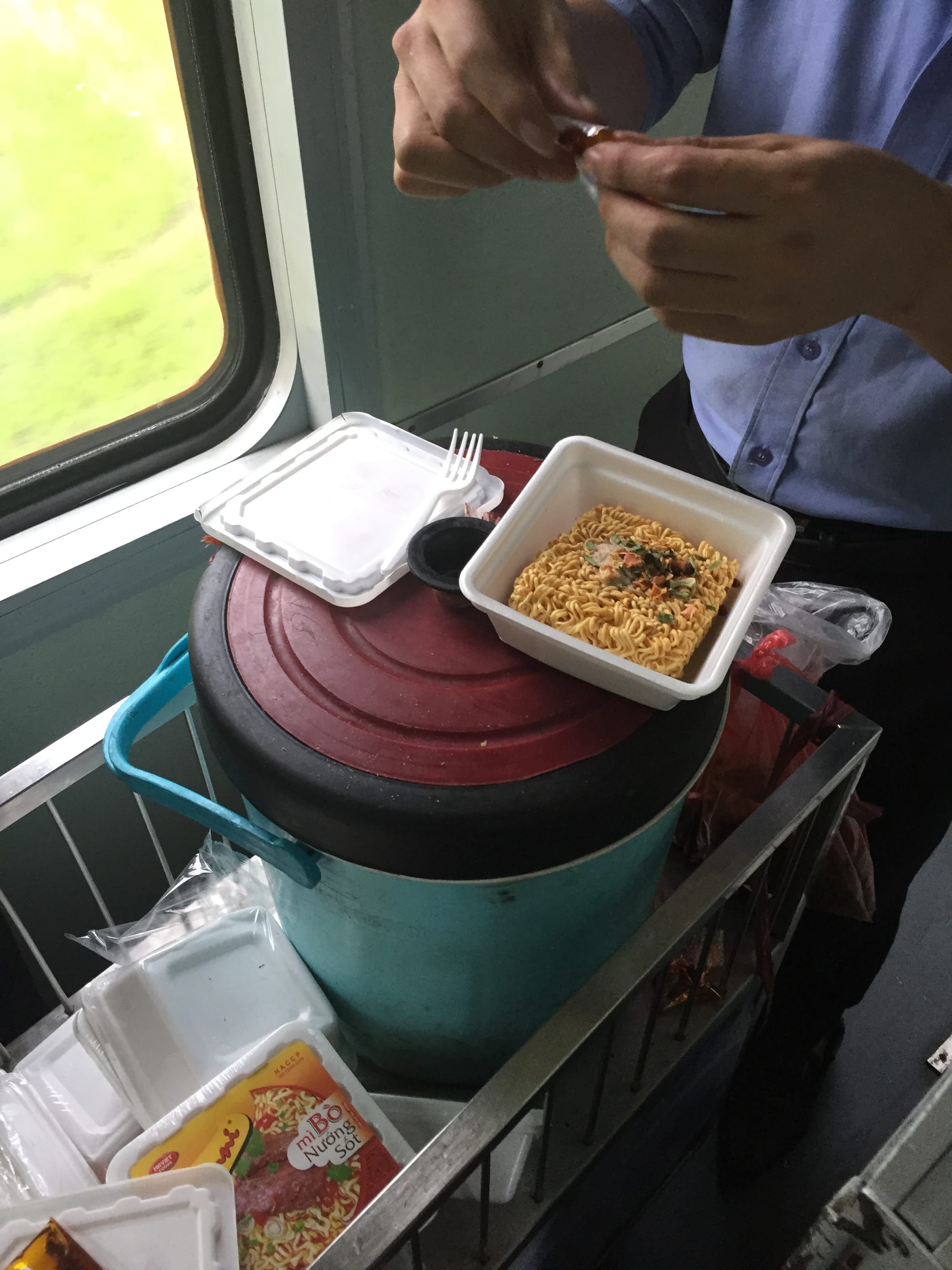 Photo by Author — dinner on the Reunification Railway, Vietnam