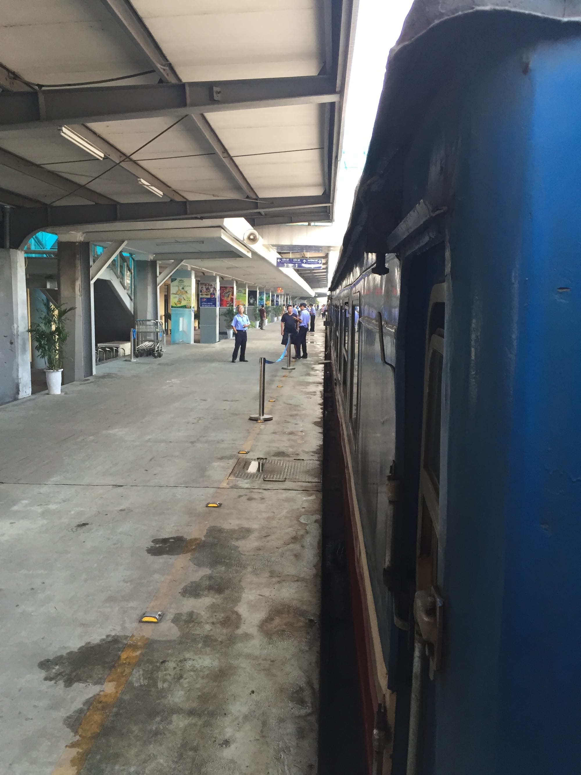 Photo by Author — leaving Hanoi Station on the Reunification Railway, Vietnam