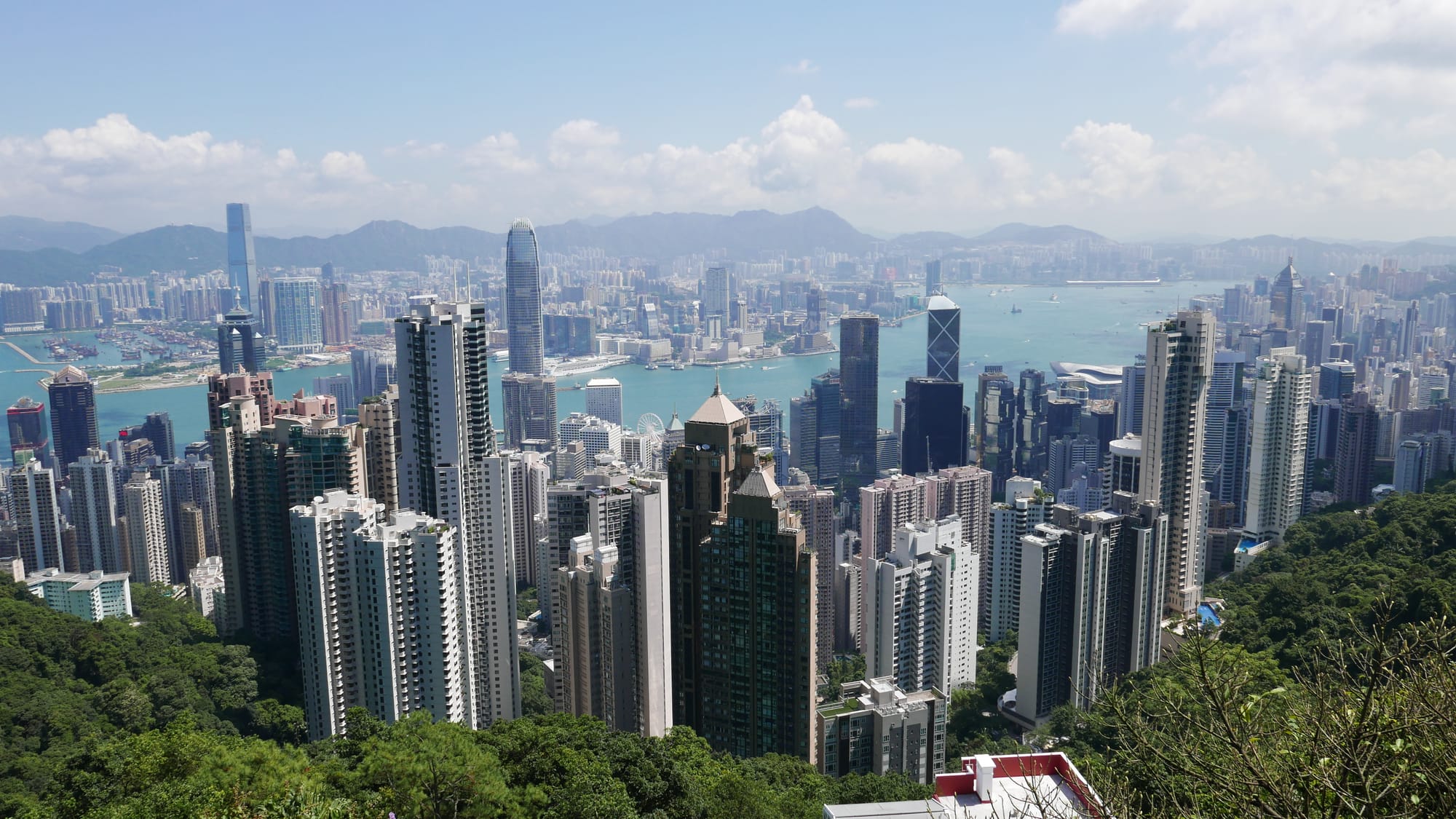 Photo by Author — the view from Tai Ping Shan Lions View Point Pavilion 太平山獅子亭 —Victoria Peak 太平山, Hong Kong