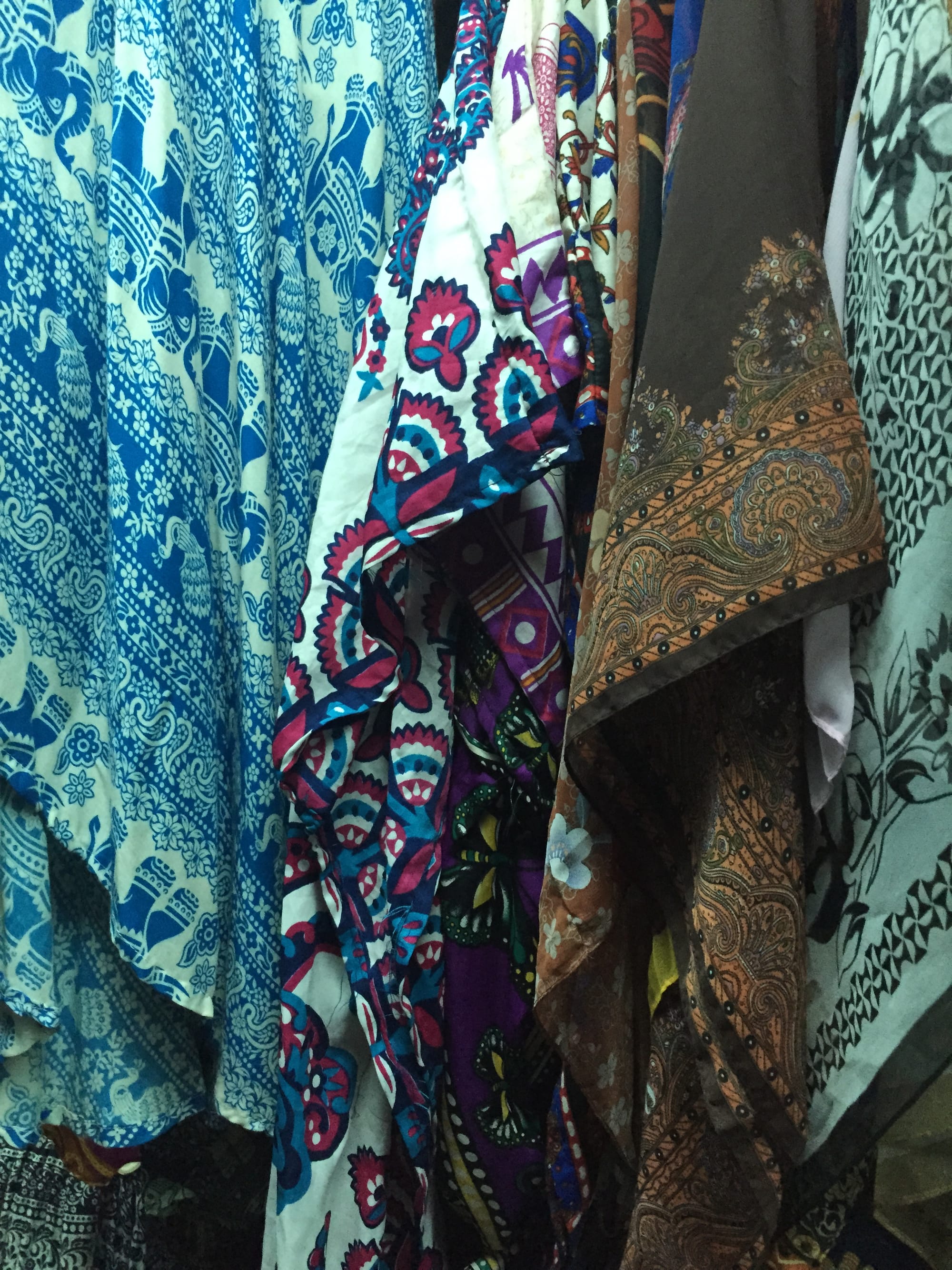 Photo by Author — scarves for sale at the Art Centre Night Market, Siem Reap, Cambodia