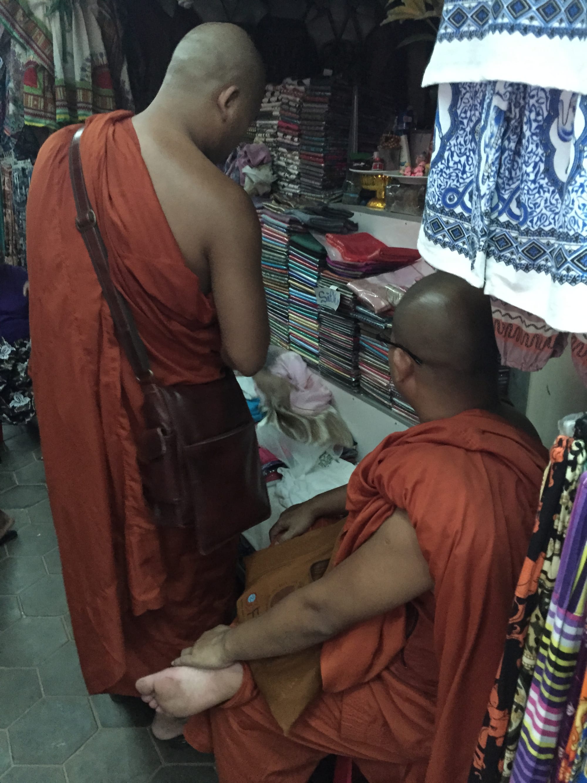 Photo by Author — monks out shopping — Siem Reap, Cambodia