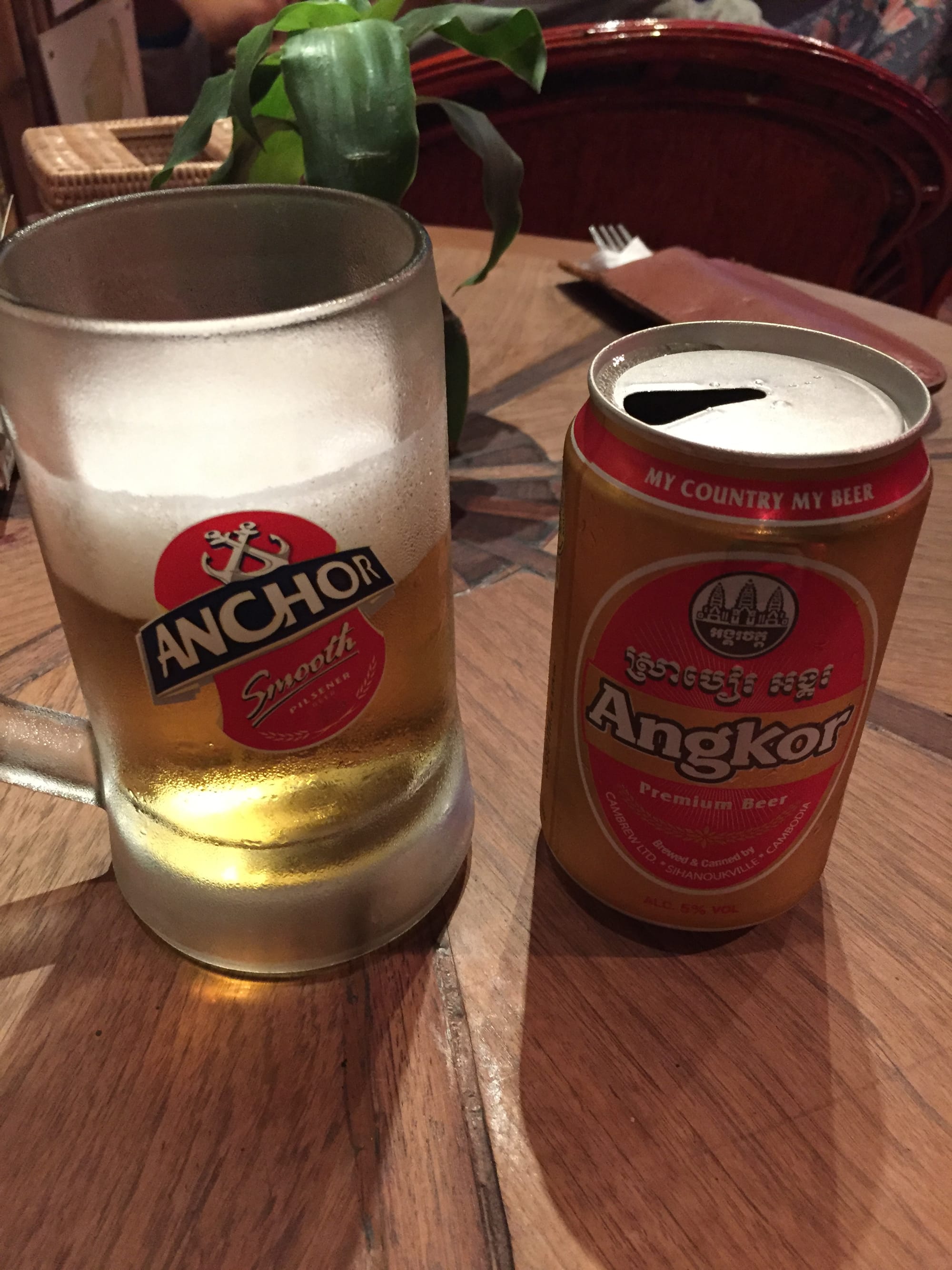 Photo by Author — beer at Café Latino, Pub Street, Siem Reap, Cambodia — can you spot anything odd in the photo?