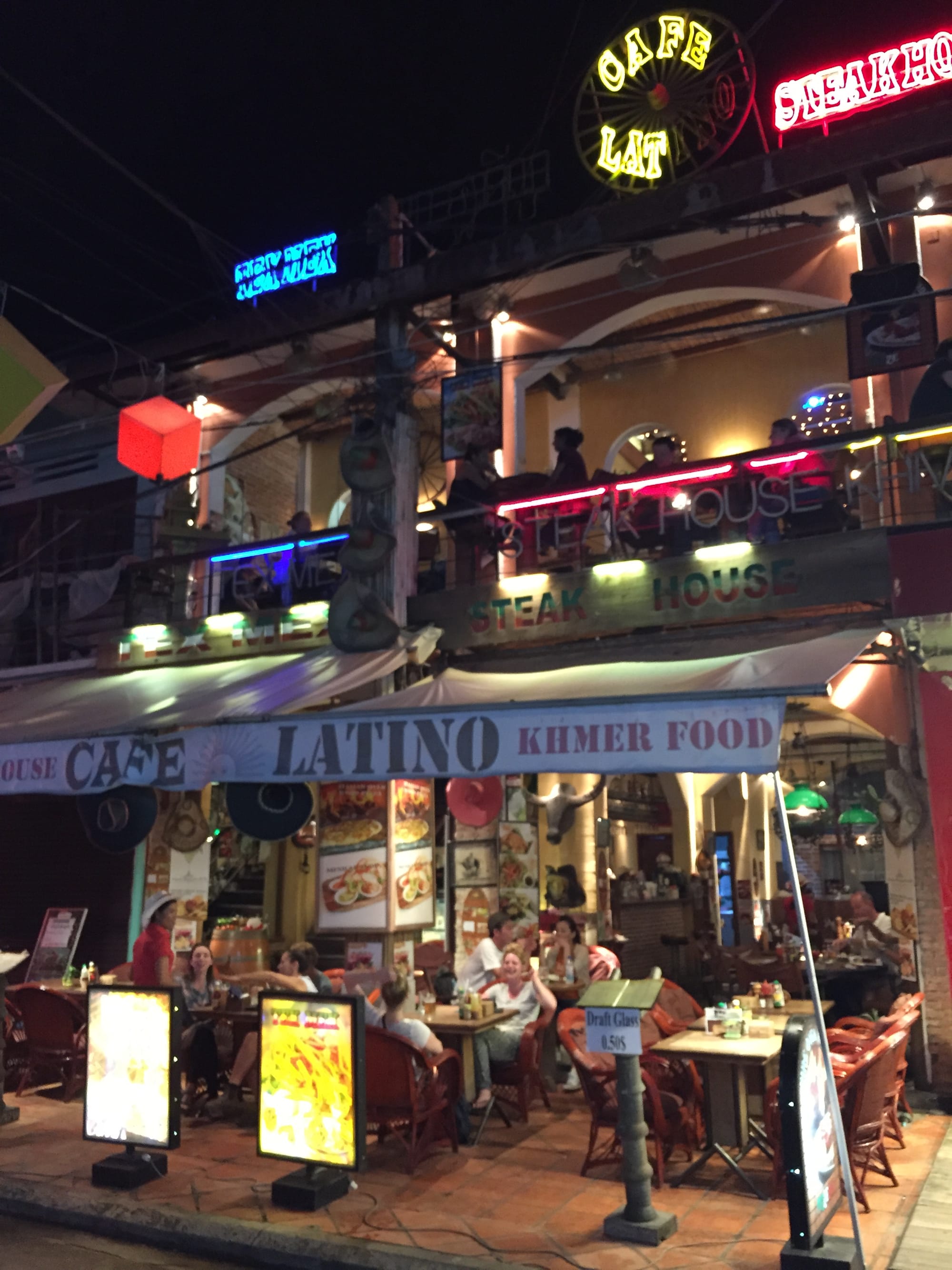 Photo by Author — Café Latino, Pub Street, Siem Reap, Cambodia