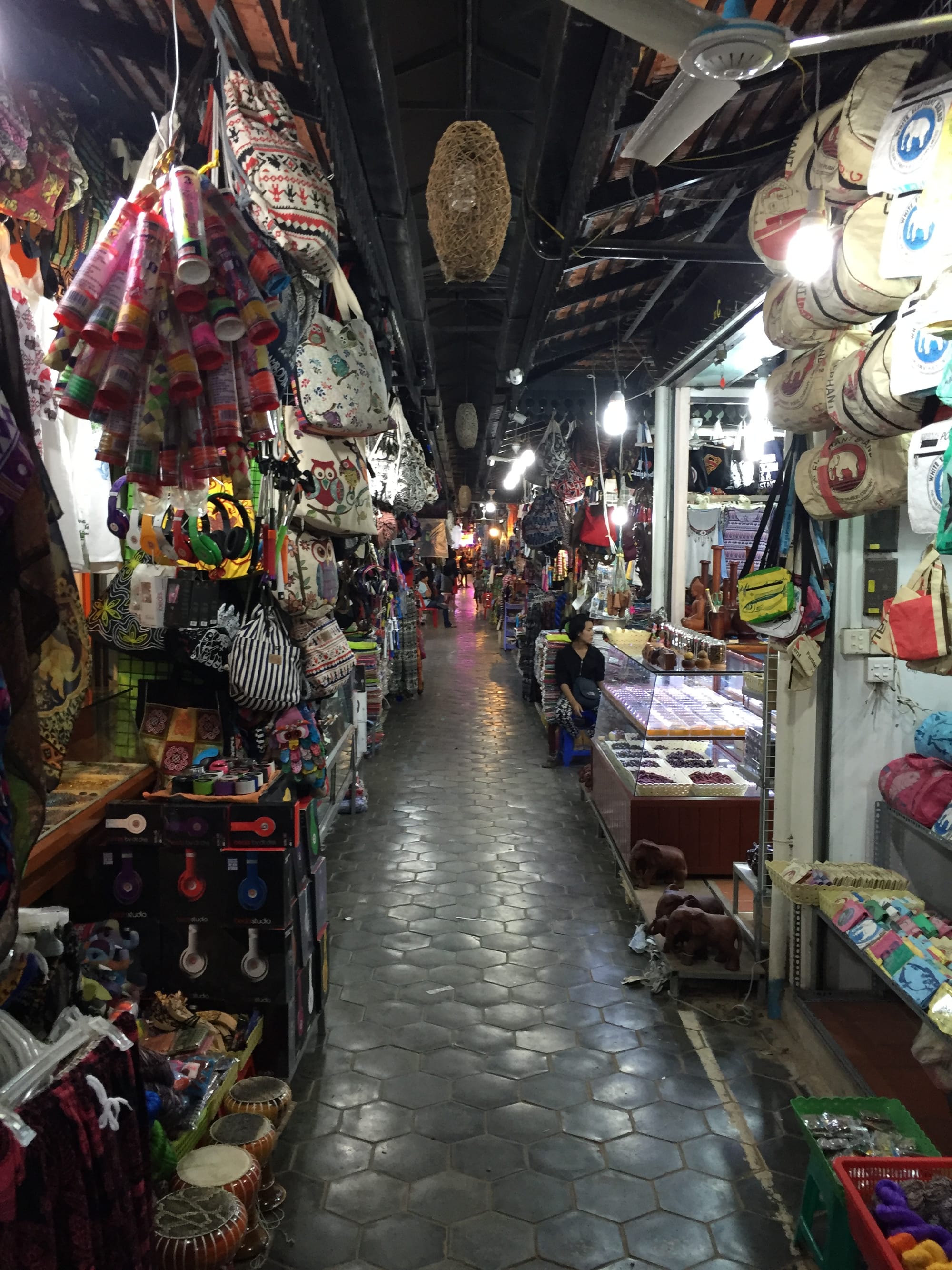 Photo by Author — inside the Art Centre Night Market, Siem Reap, Cambodia