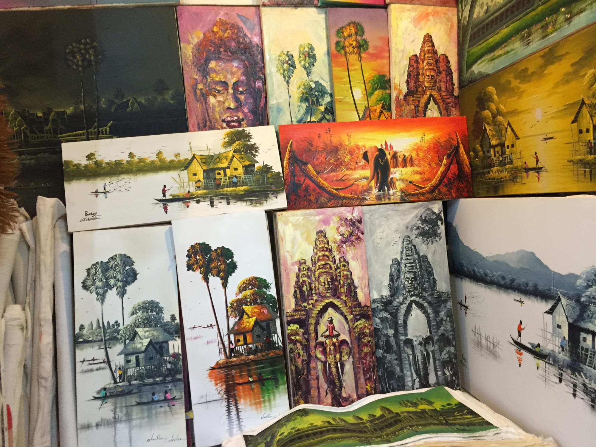 Photo by Author — more paintings at Siem Reap Night Market, Cambodia