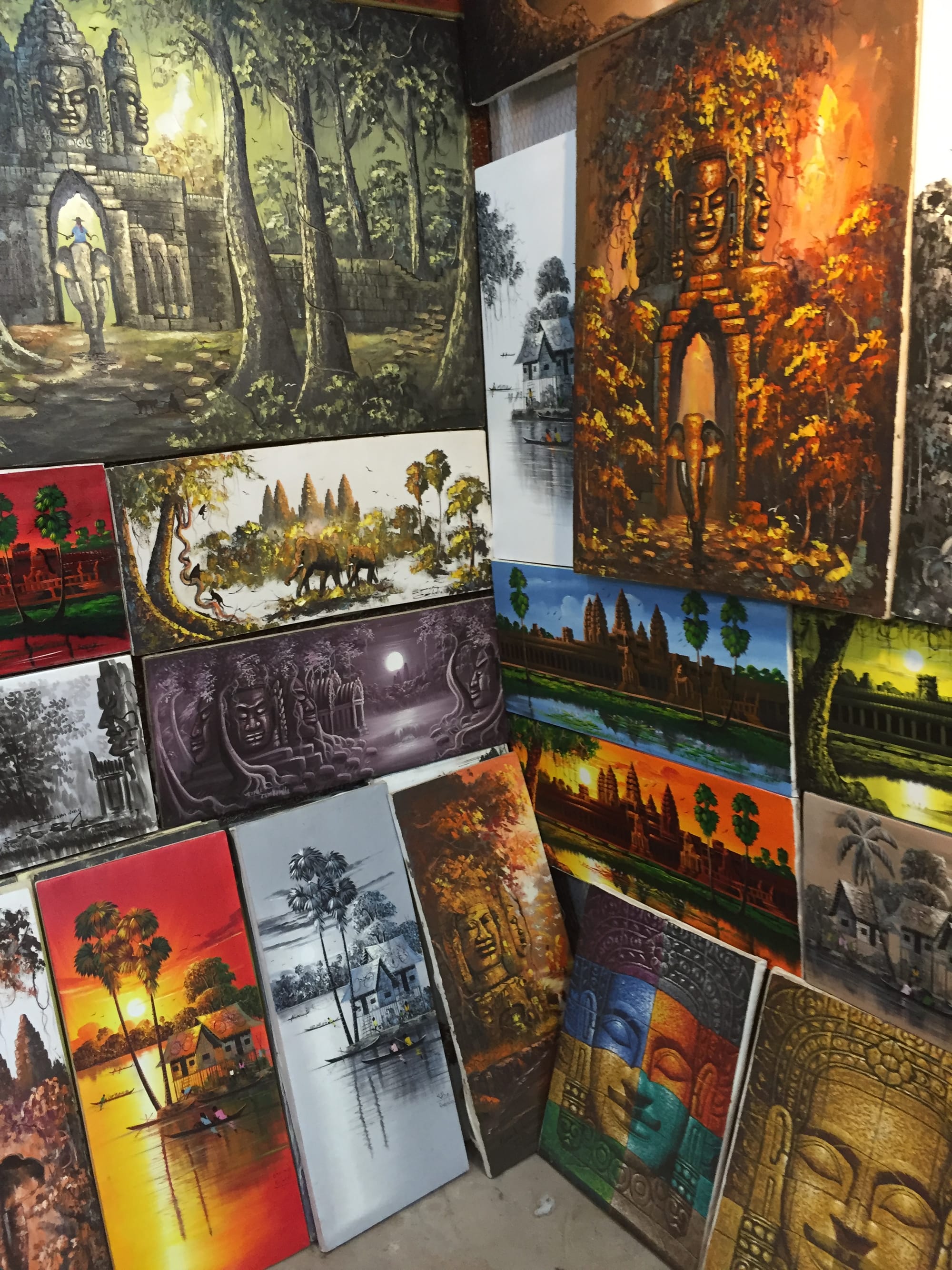 Photo by Author — more paintings at Siem Reap Night Market, Cambodia