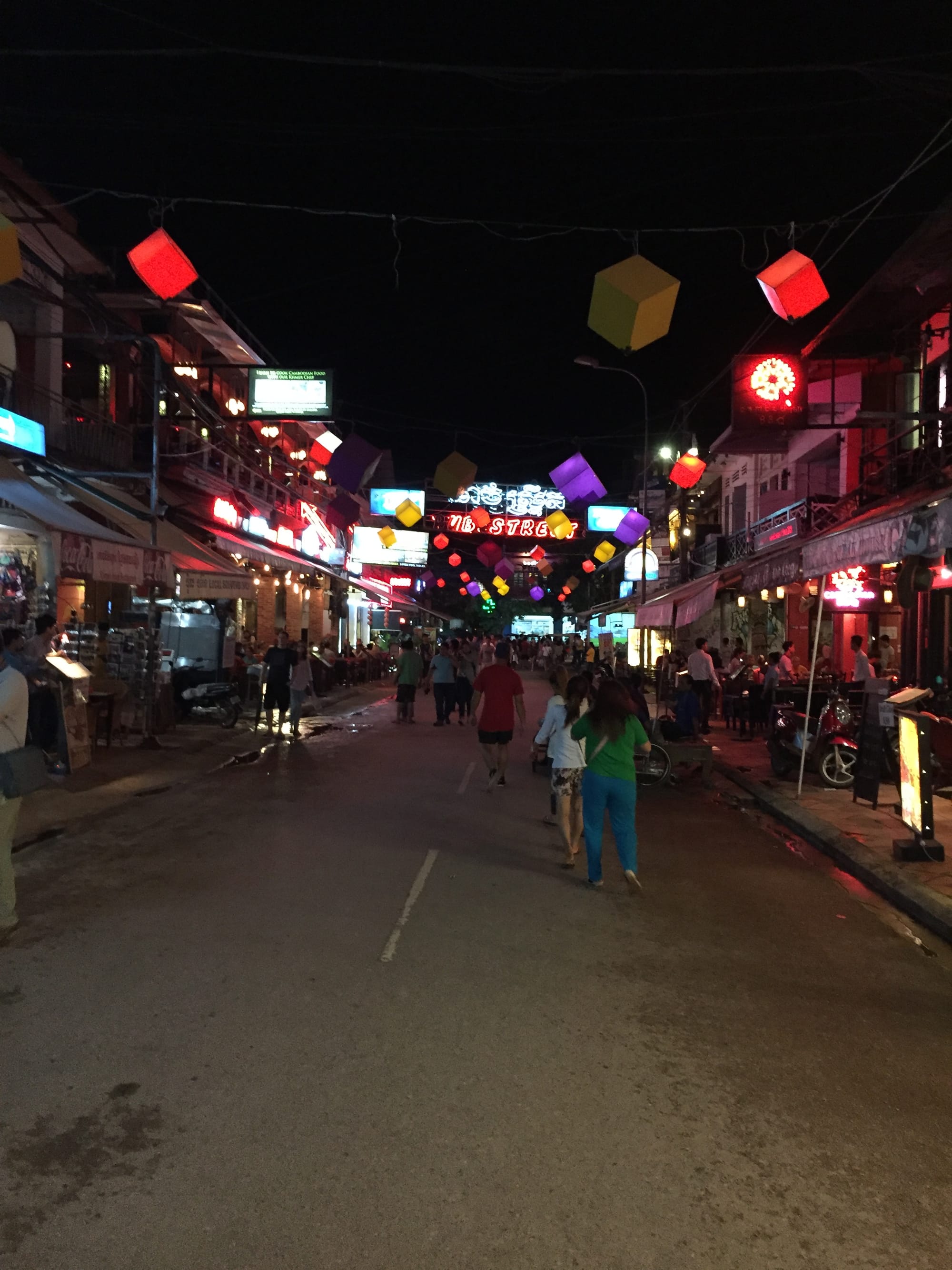 Photo by Author — Pub Street, Siem Reap, Cambodia — by night