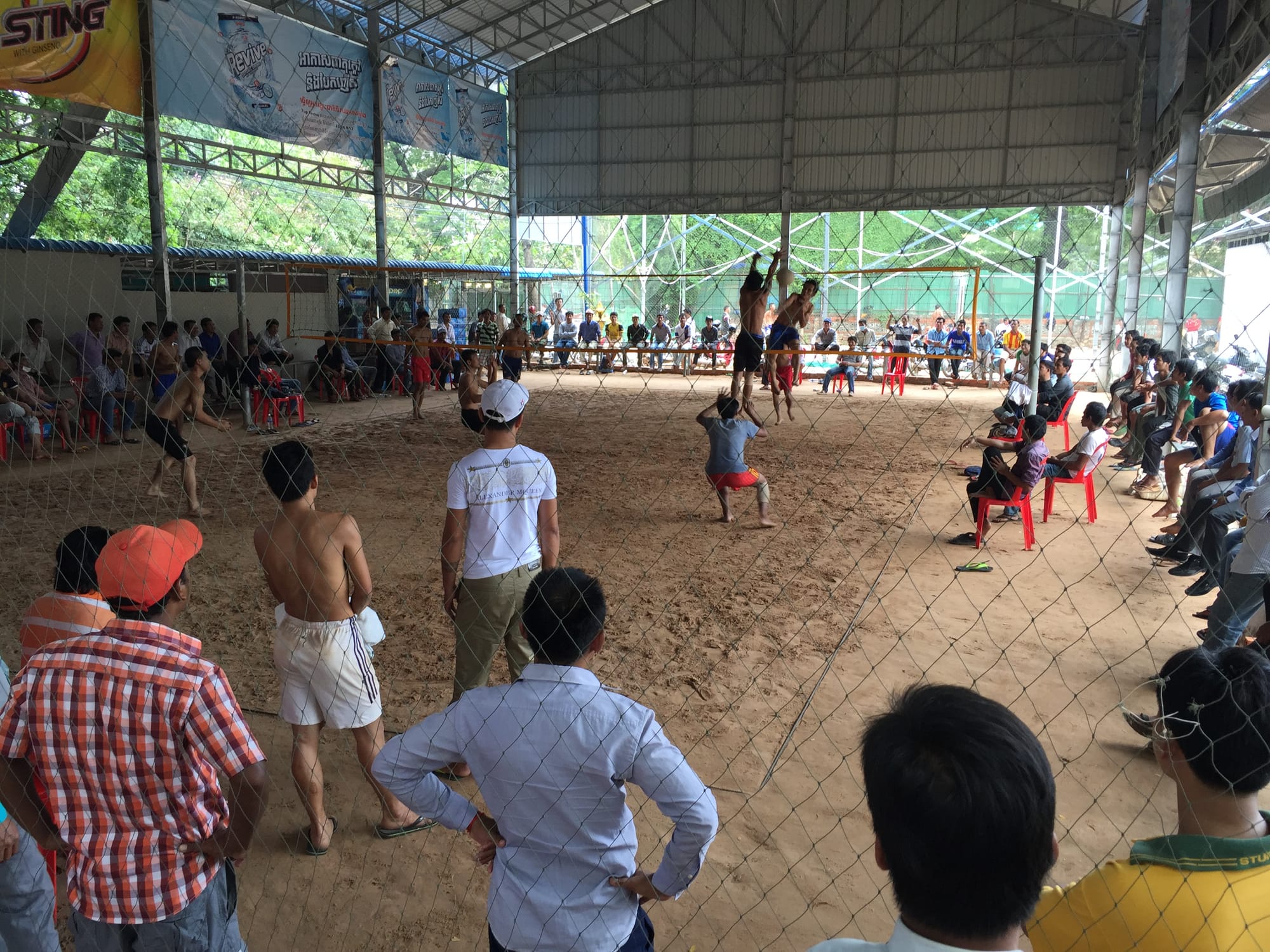 Photo by Author — local game of volleyball — Siem Reap, Cambodia