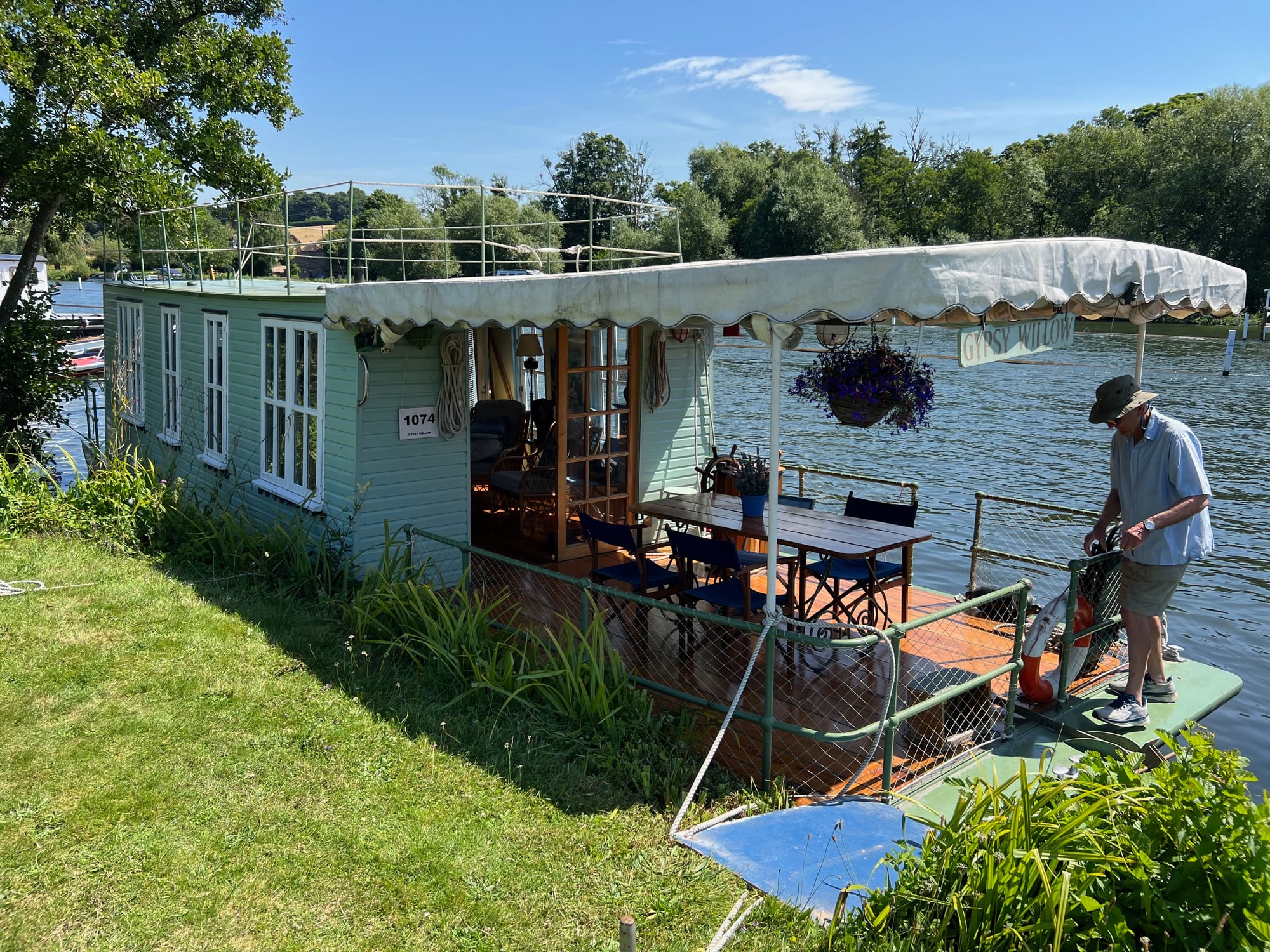 Photo by Author — Henley Trad Boat Festival 2024 — A houseboat