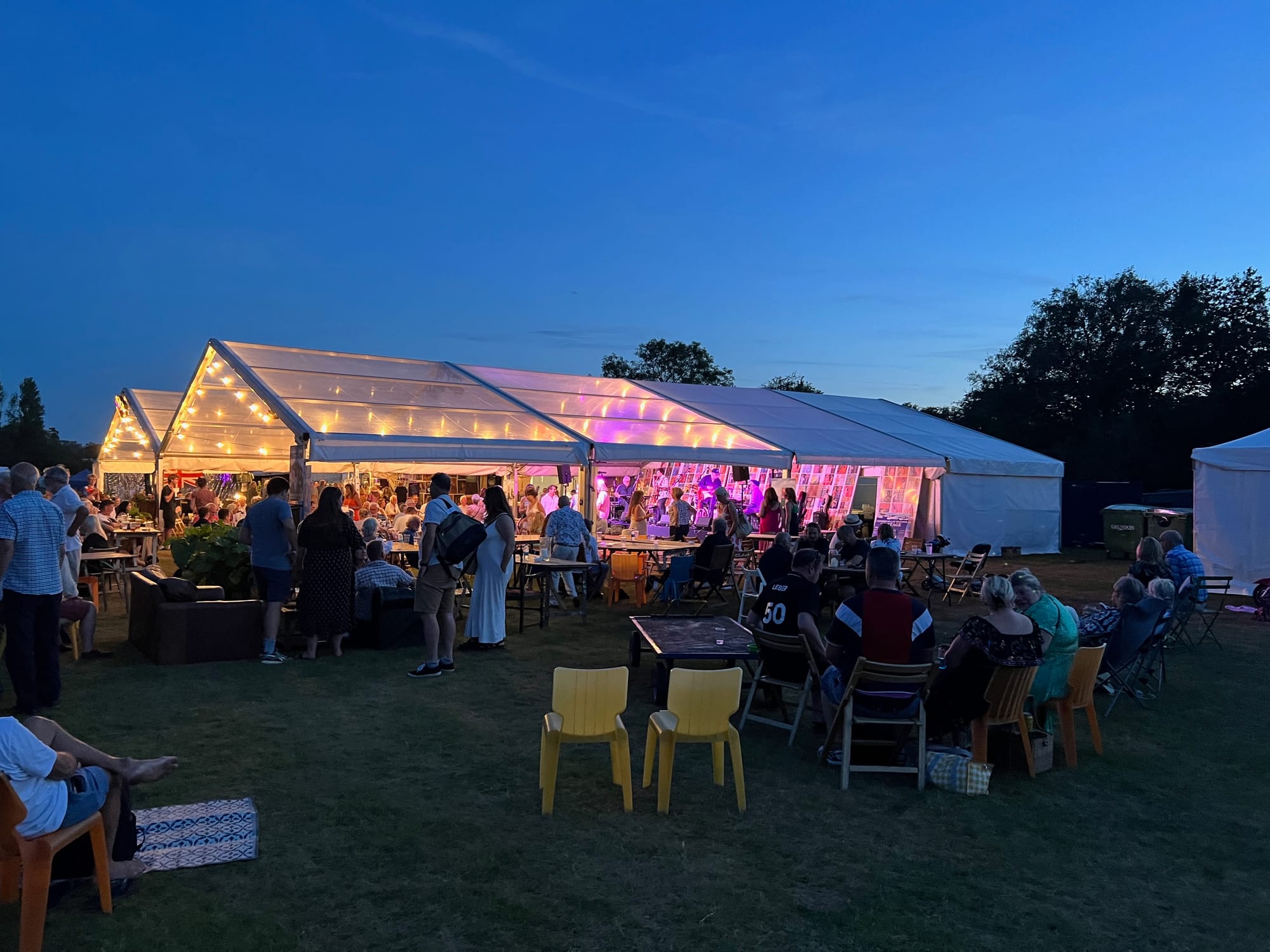 Photo by Author — Henley Trad Boat Festival 2024 — The Crooked Billet at Night